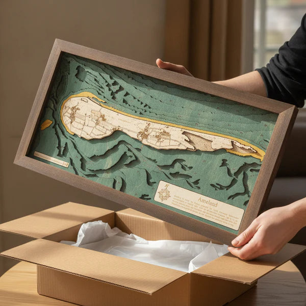 AMELAND 3D WOODEN WALL MAP - Version S