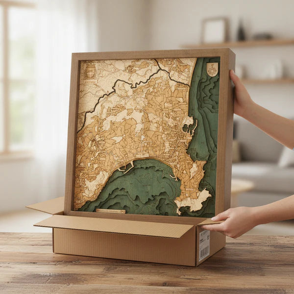 ANTIBES - 3D WOODEN WALL MAP - Version S