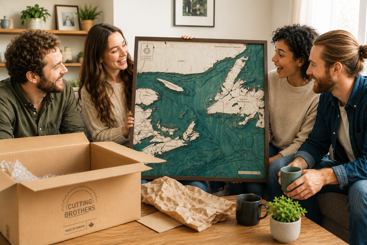 ATLANTIC CANADA 3D WOODEN WALL MAP - Version L
