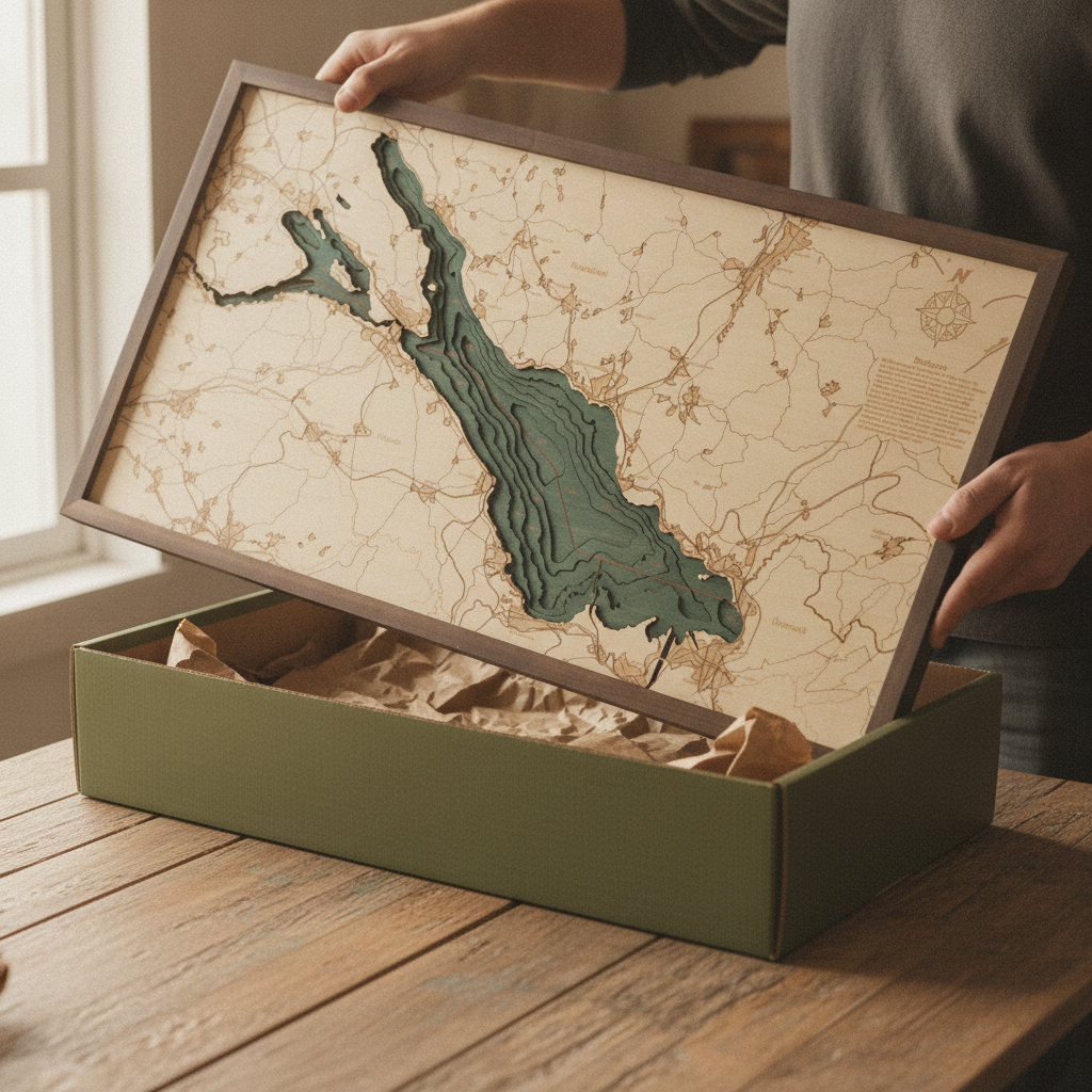 LAKE CONSTANCE 3D WOODEN WALL MAP - Version M
