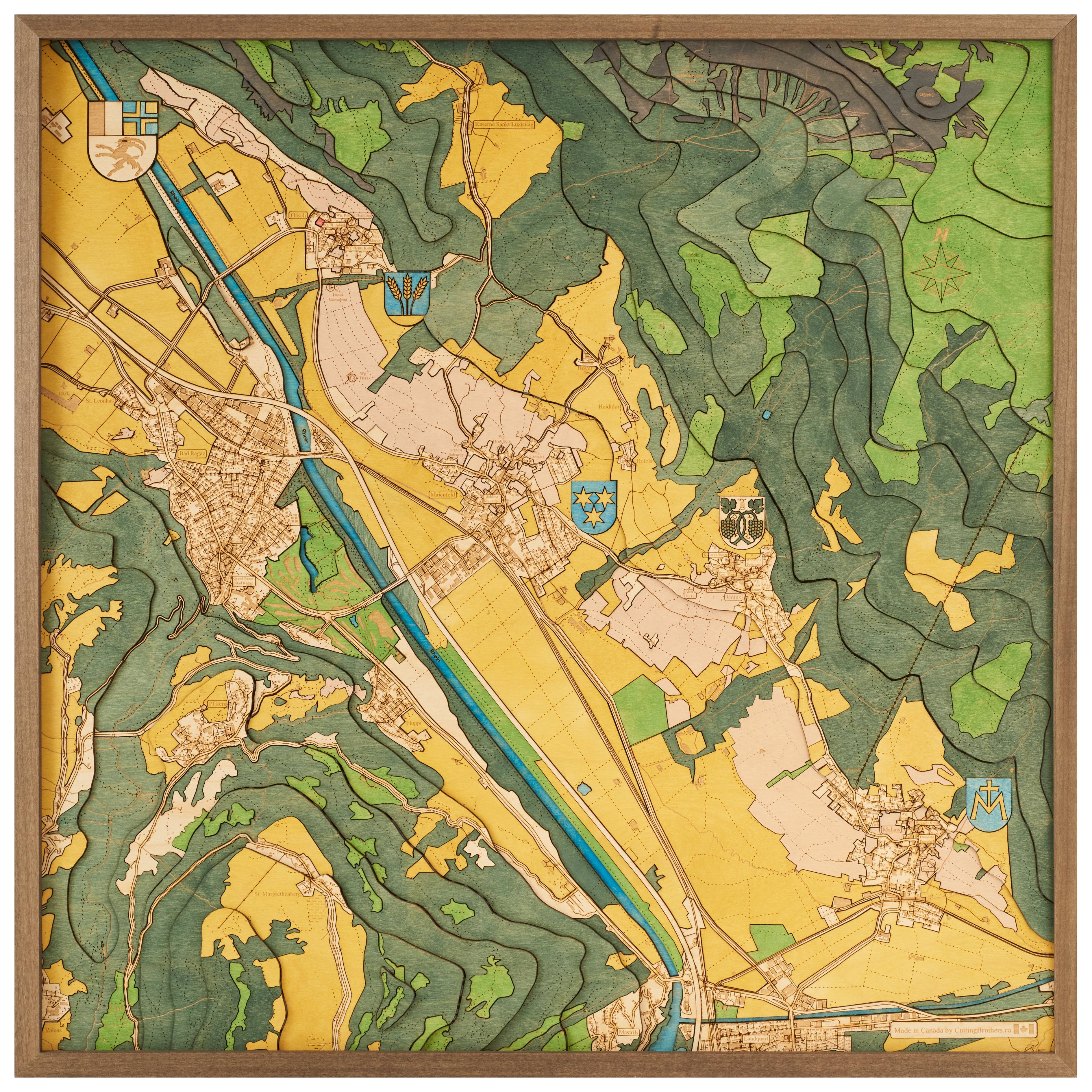 BAD RAGAZ - 3D WOODEN WALL MAP - Version L