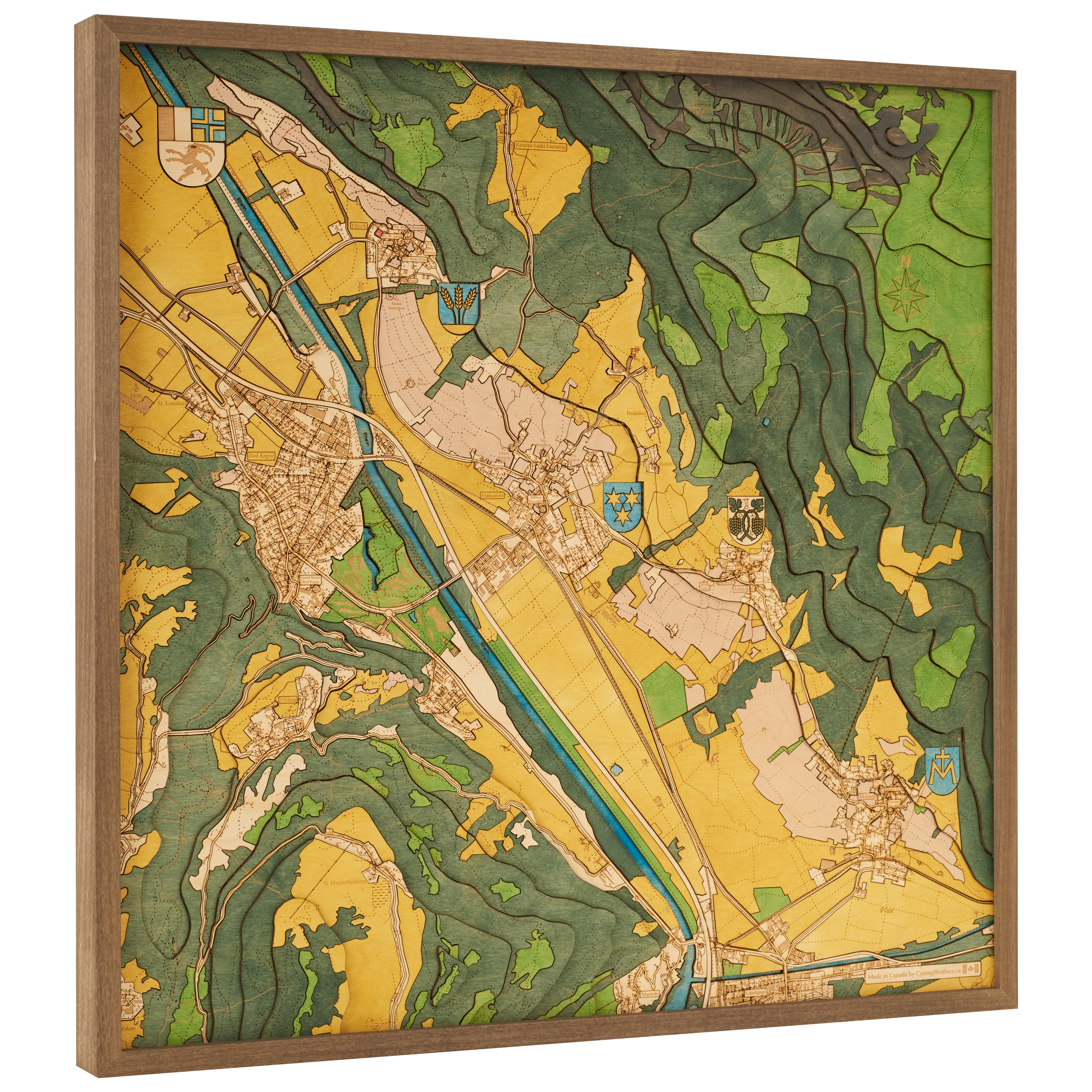 BAD RAGAZ - 3D WOODEN WALL MAP - Version L