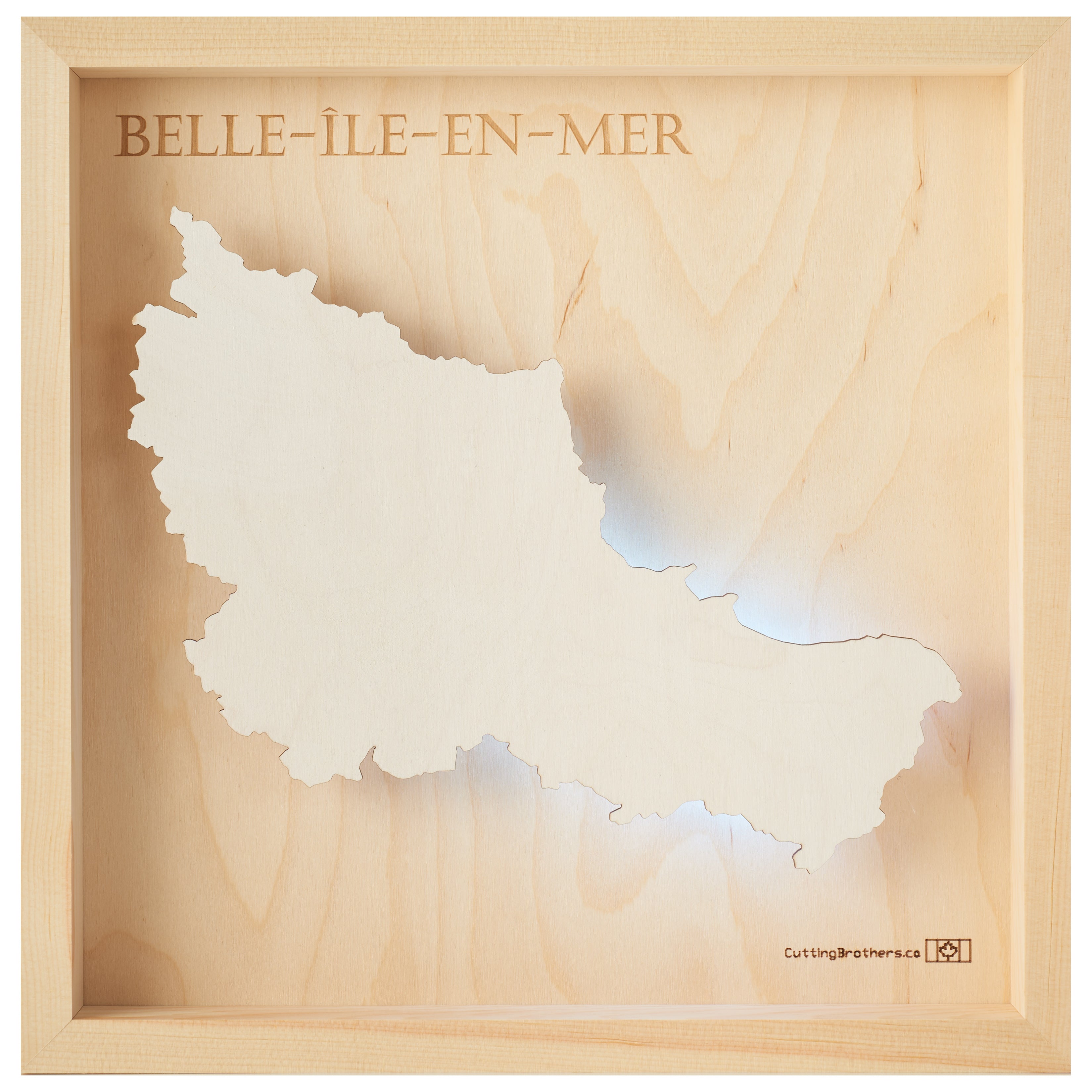 BELLE ILLE EN MER - LED LIGHT WOODEN WALL MAP - Version S
