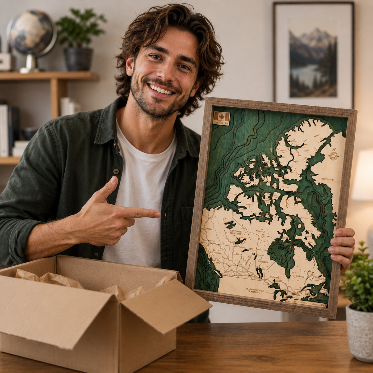 CANADA - 3D WOODEN WALL MAP - Version S
