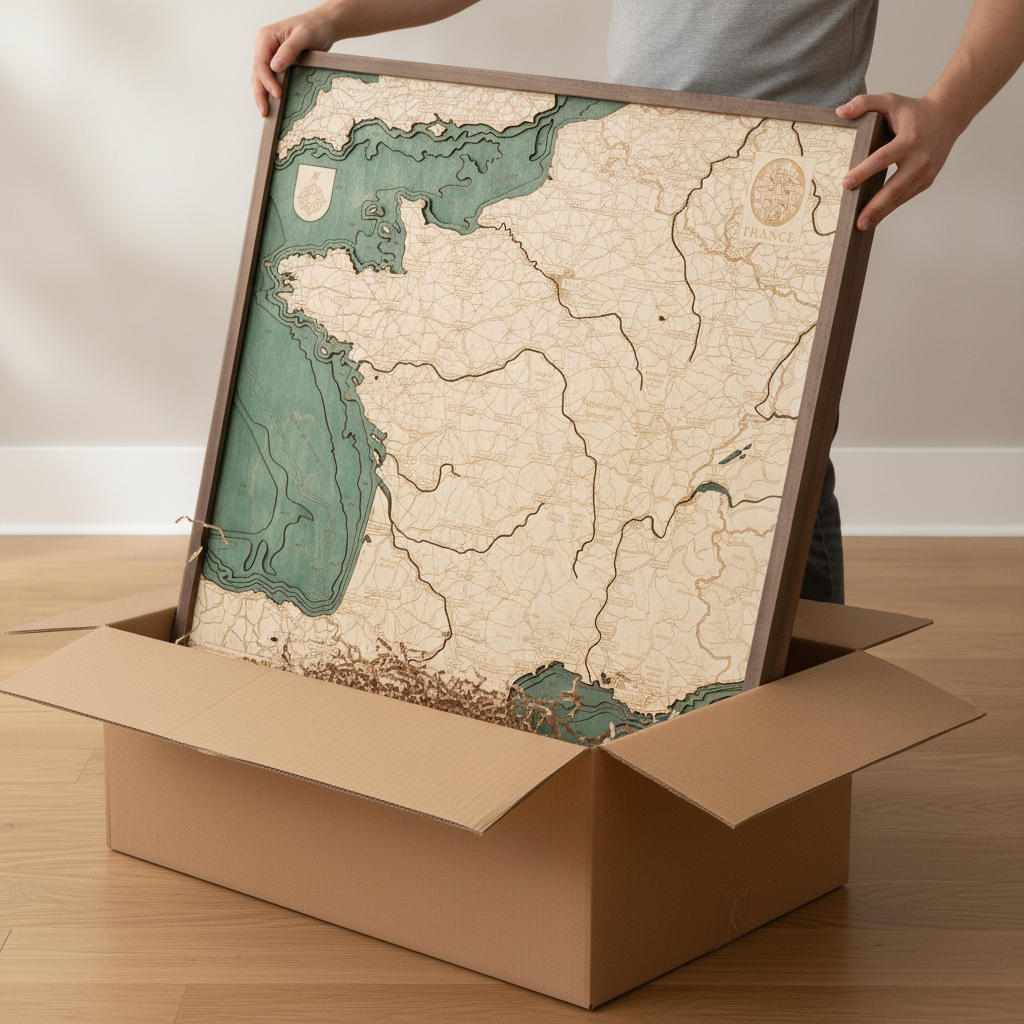FRANCE - 3D WOODEN WALL MAP - Version L