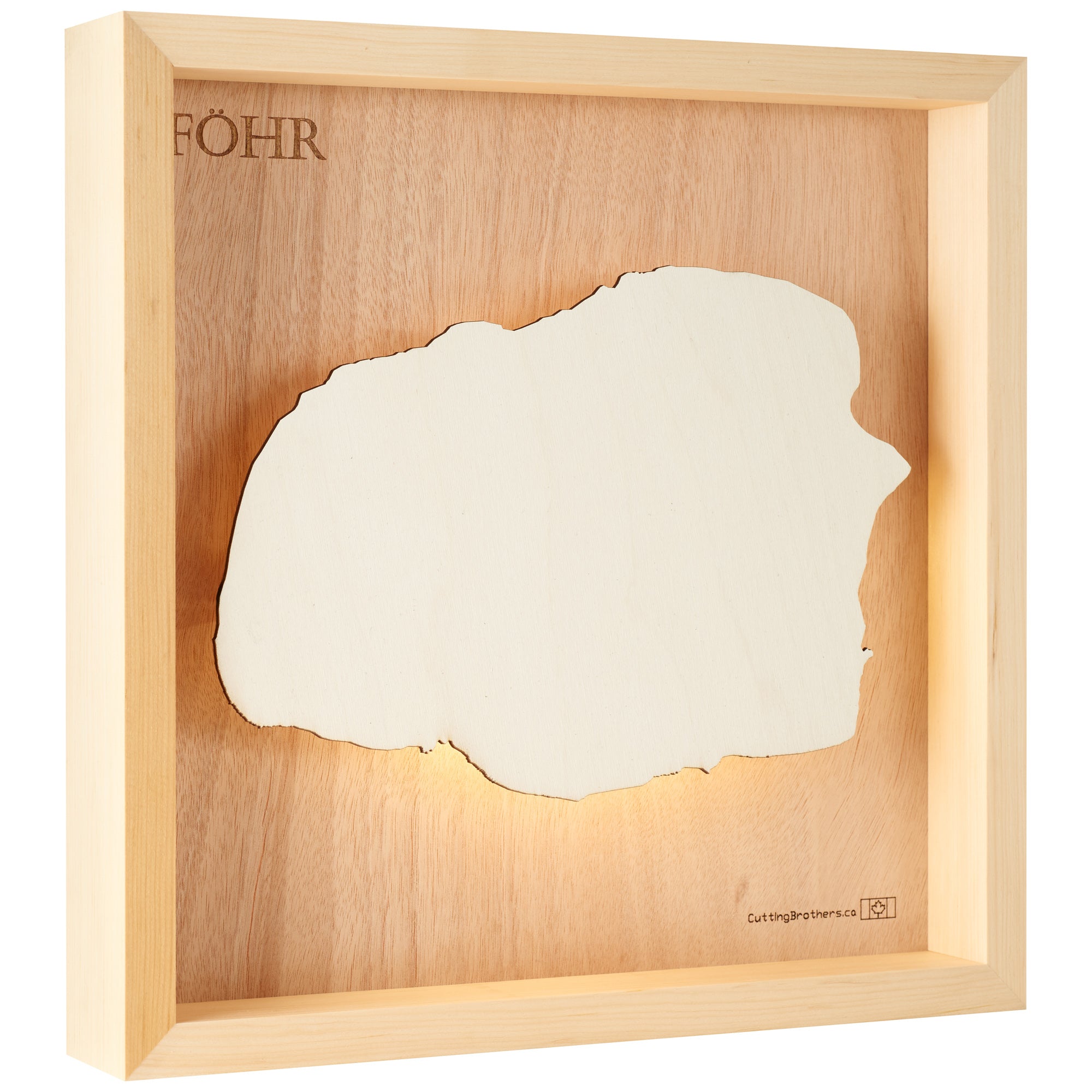 FOEHR LED LIGHT WOODEN WALL MAP - Version S
