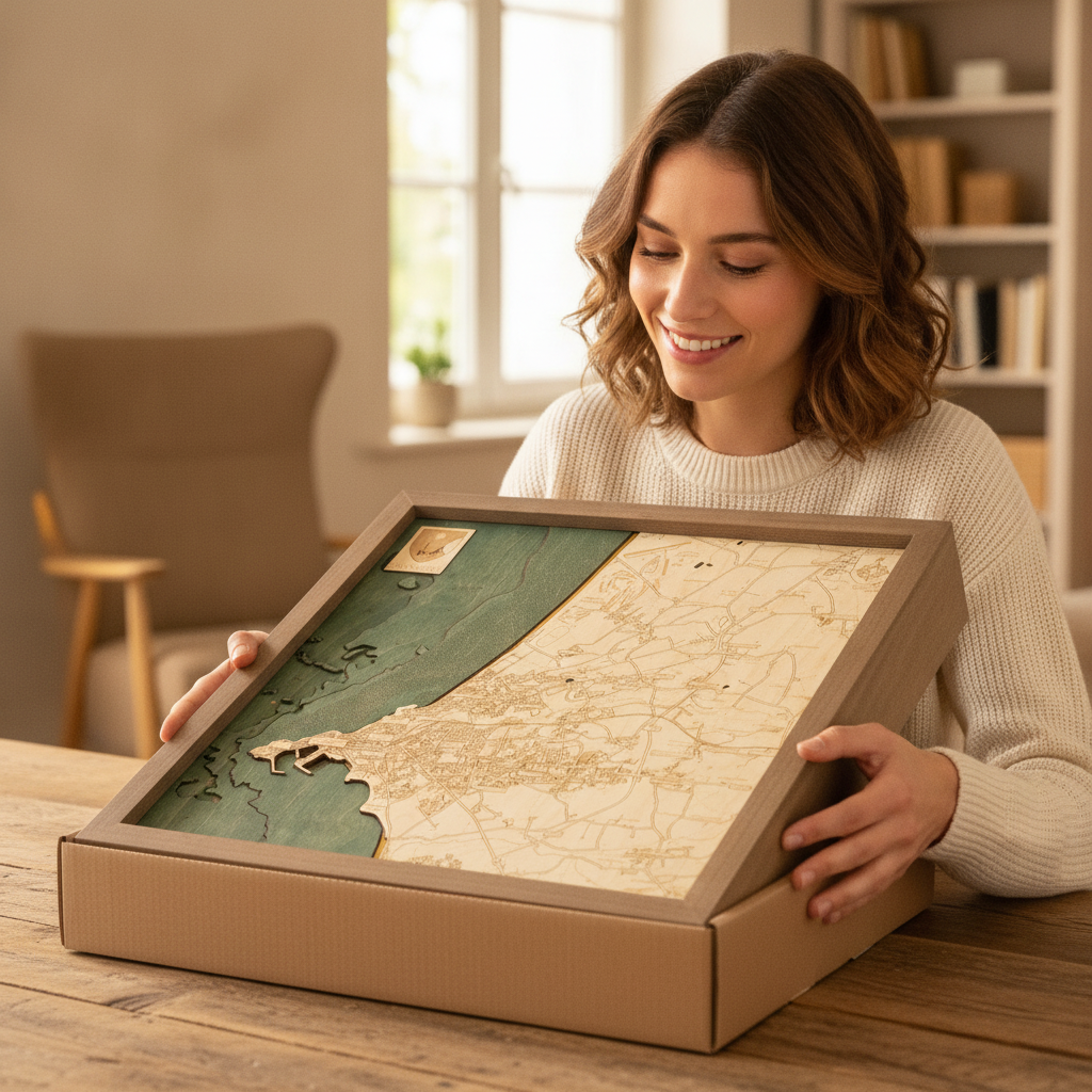 GRANVILLE - 3D WOODEN WALL MAP - Version S