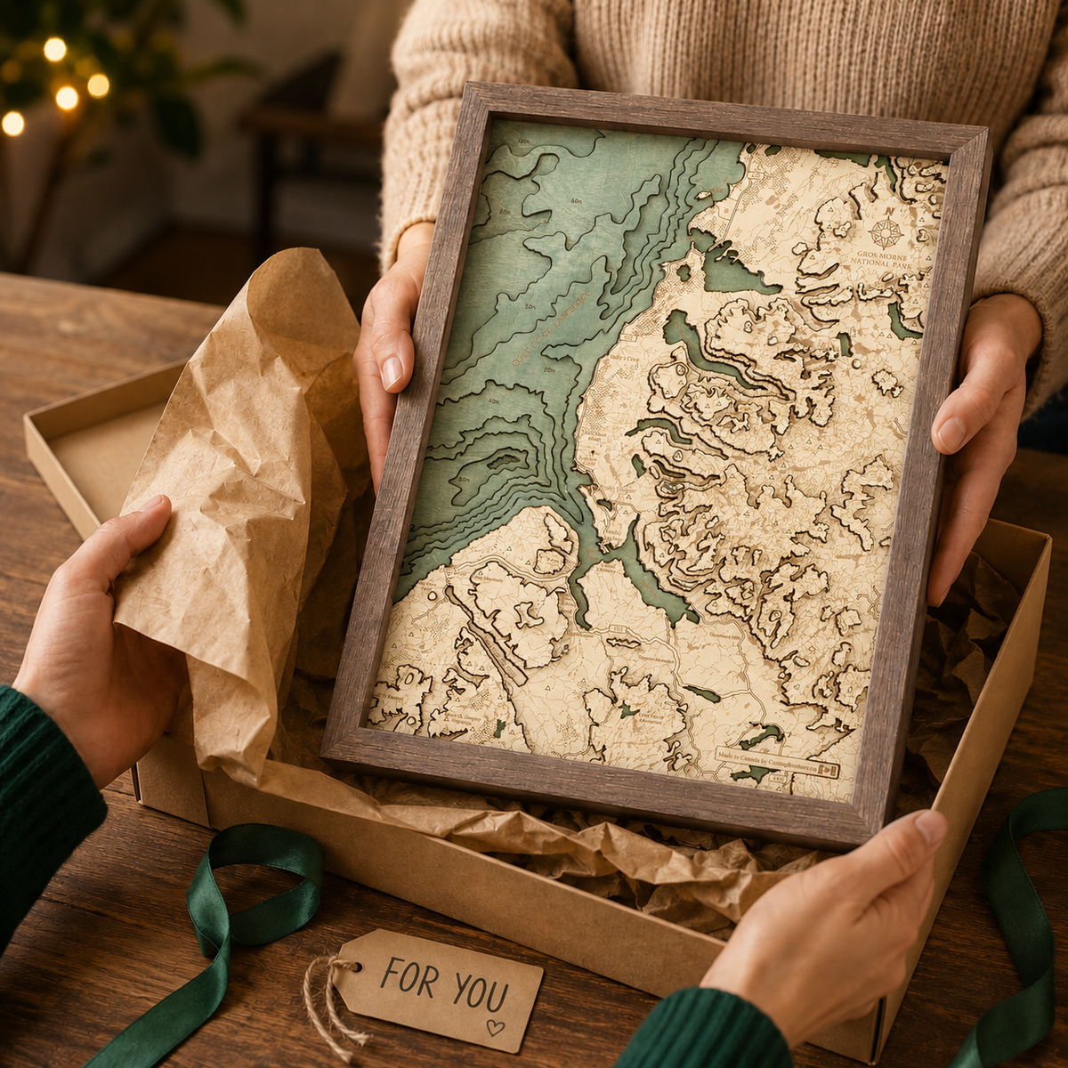 GROS MORNE NATIONAL PARK 3D WOODEN WALL MAP - Version S