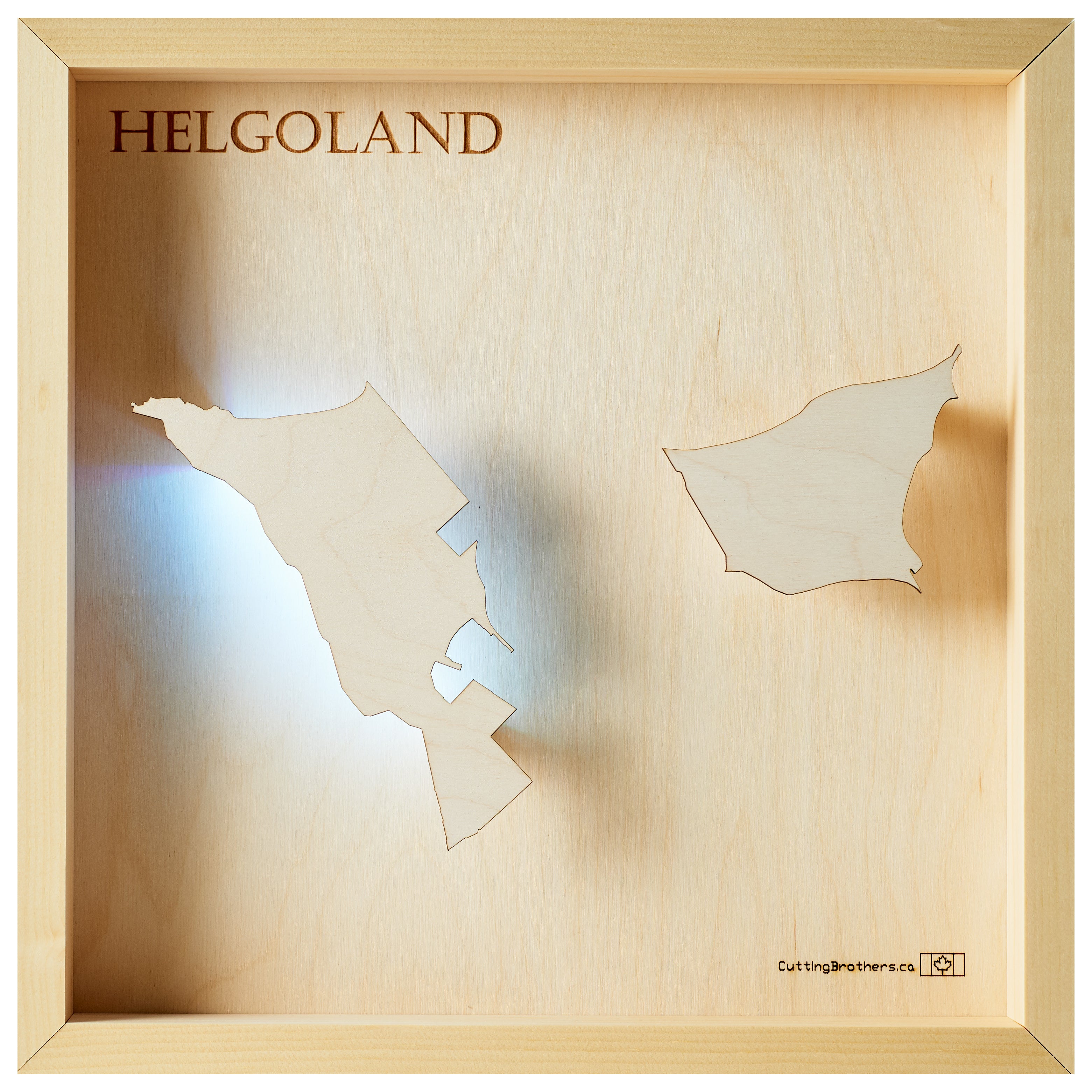 HELGOLAND LED LIGHT WOODEN WALL MAP - Version S