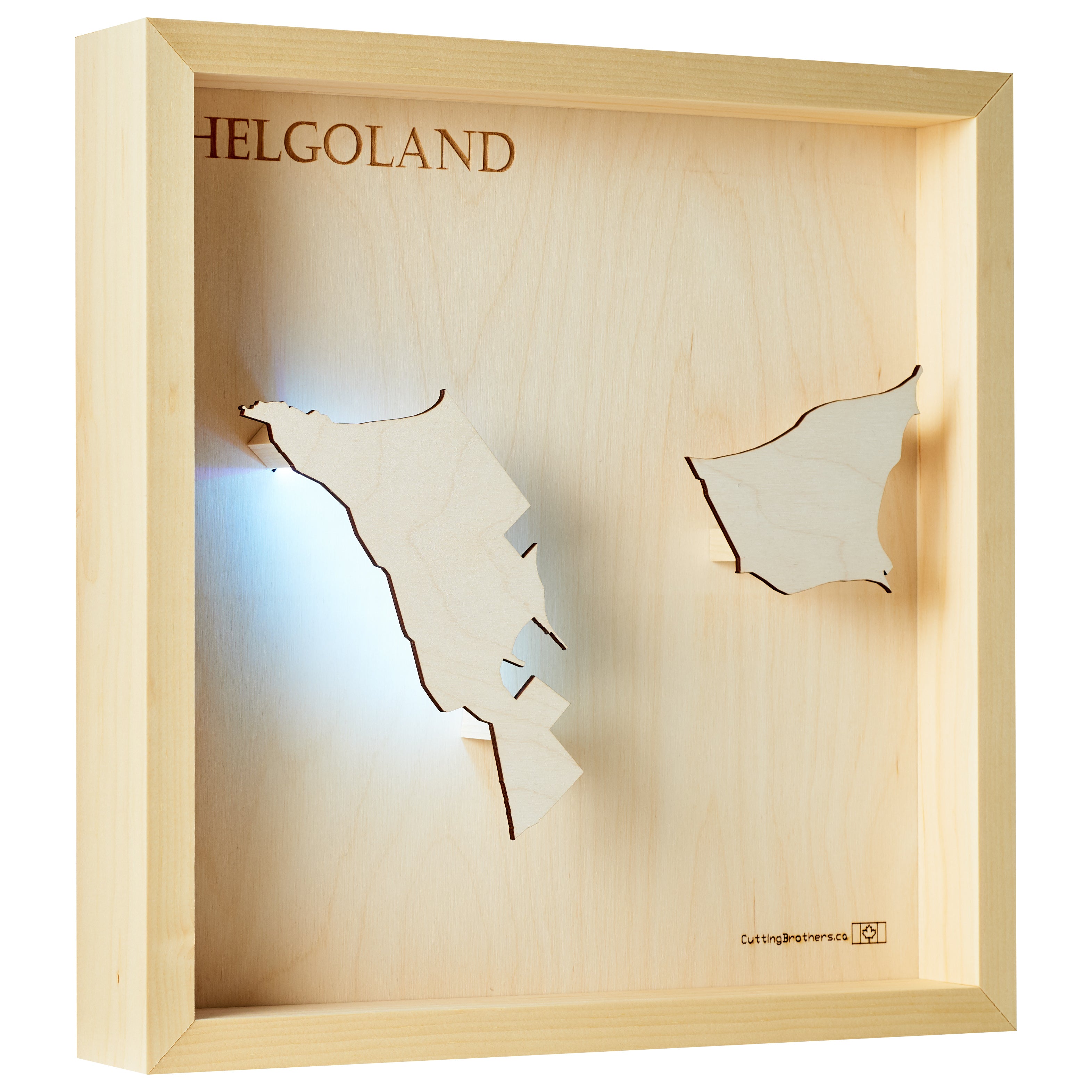 HELGOLAND LED LIGHT WOODEN WALL MAP - Version S