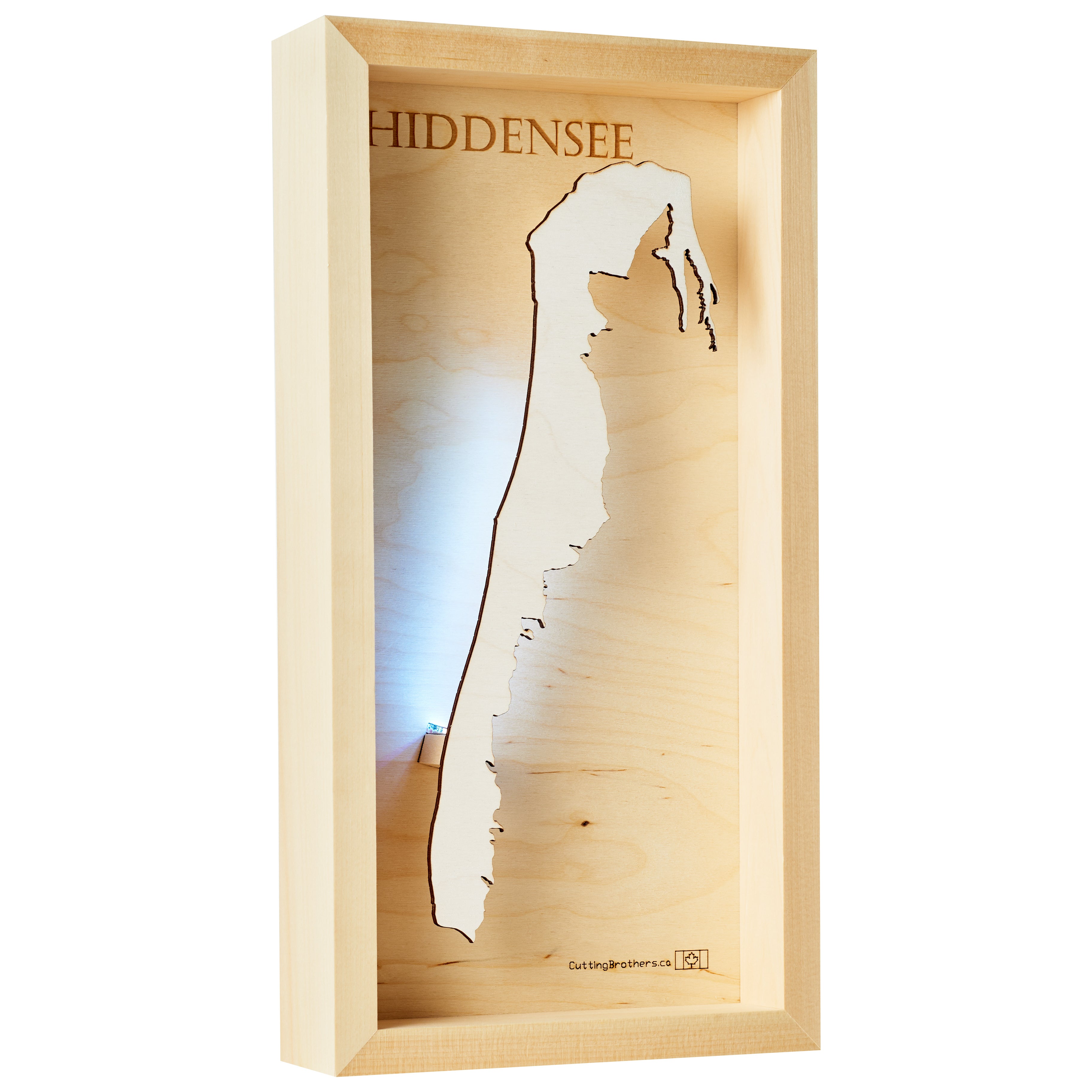 HIDDENSEE - LED LIGHT WOODEN WALL MAP - Version S