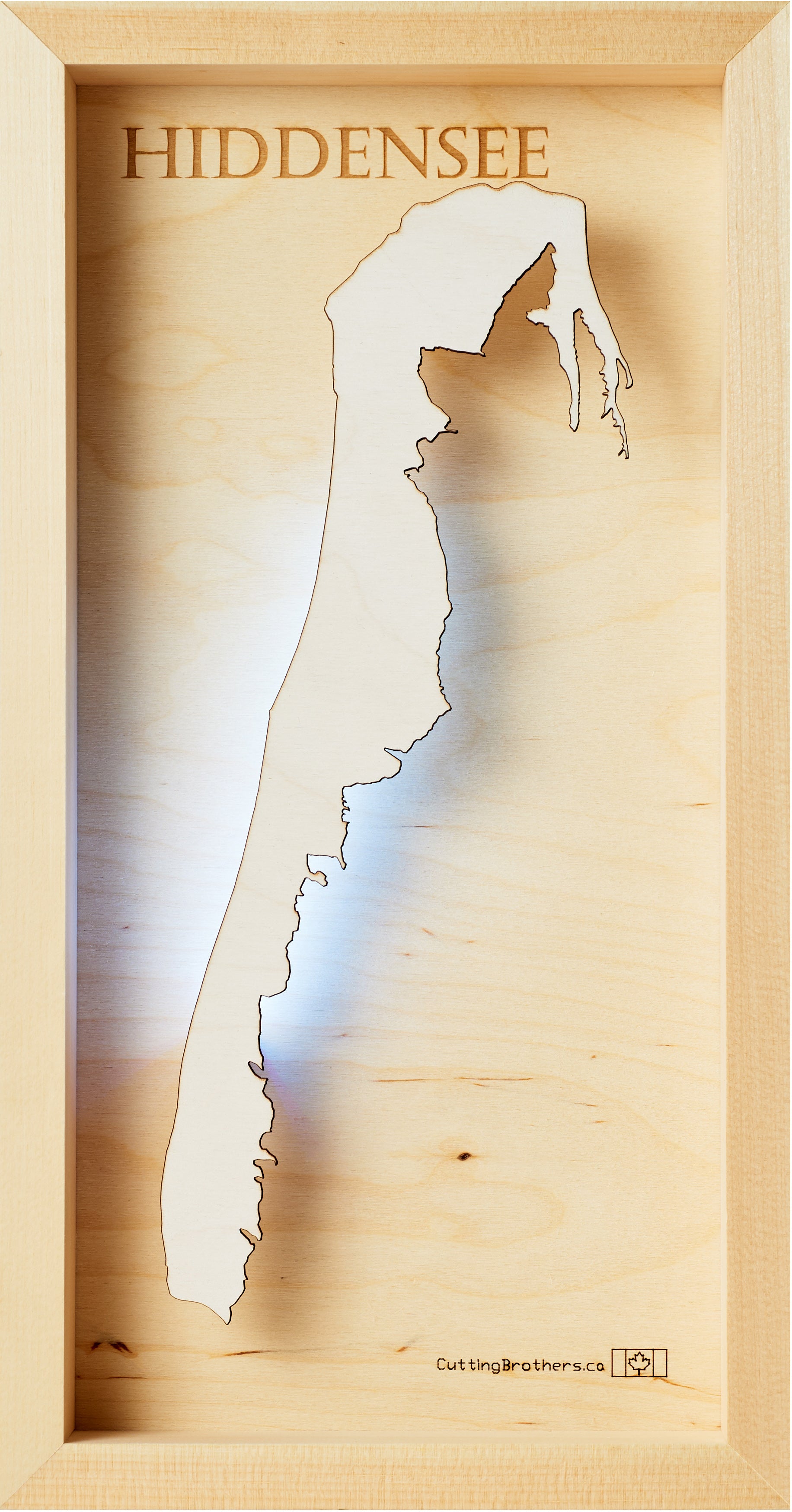HIDDENSEE - LED LIGHT WOODEN WALL MAP - Version S