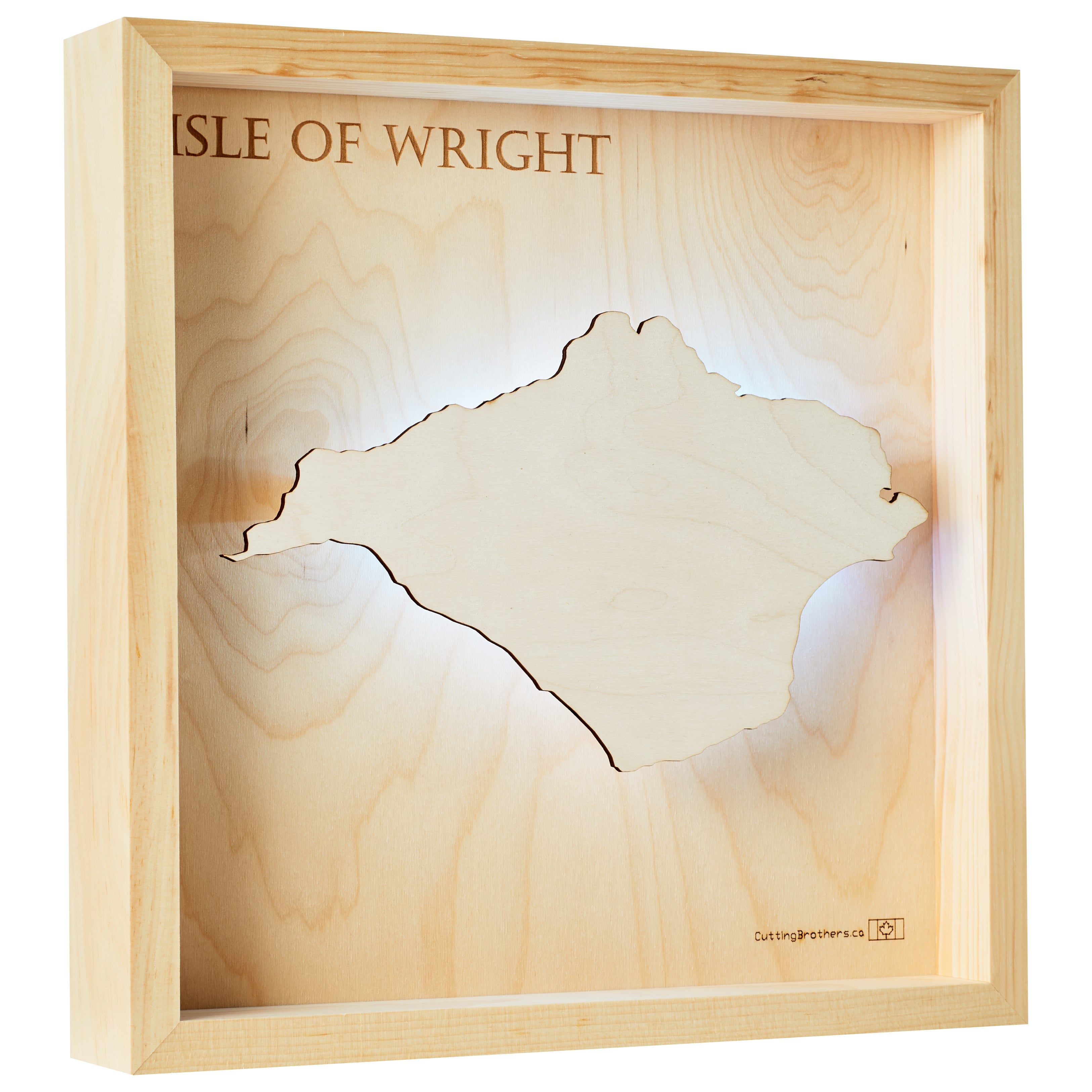 ISLE OF WRIGHT - LED LIGHT WOODEN WALL MAP - Version S