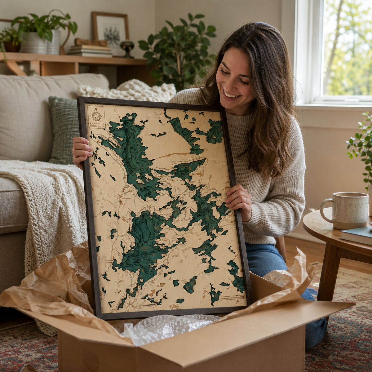 KAWARTHA HIGHLANDS 3D WOODEN WALL MAP - Version L