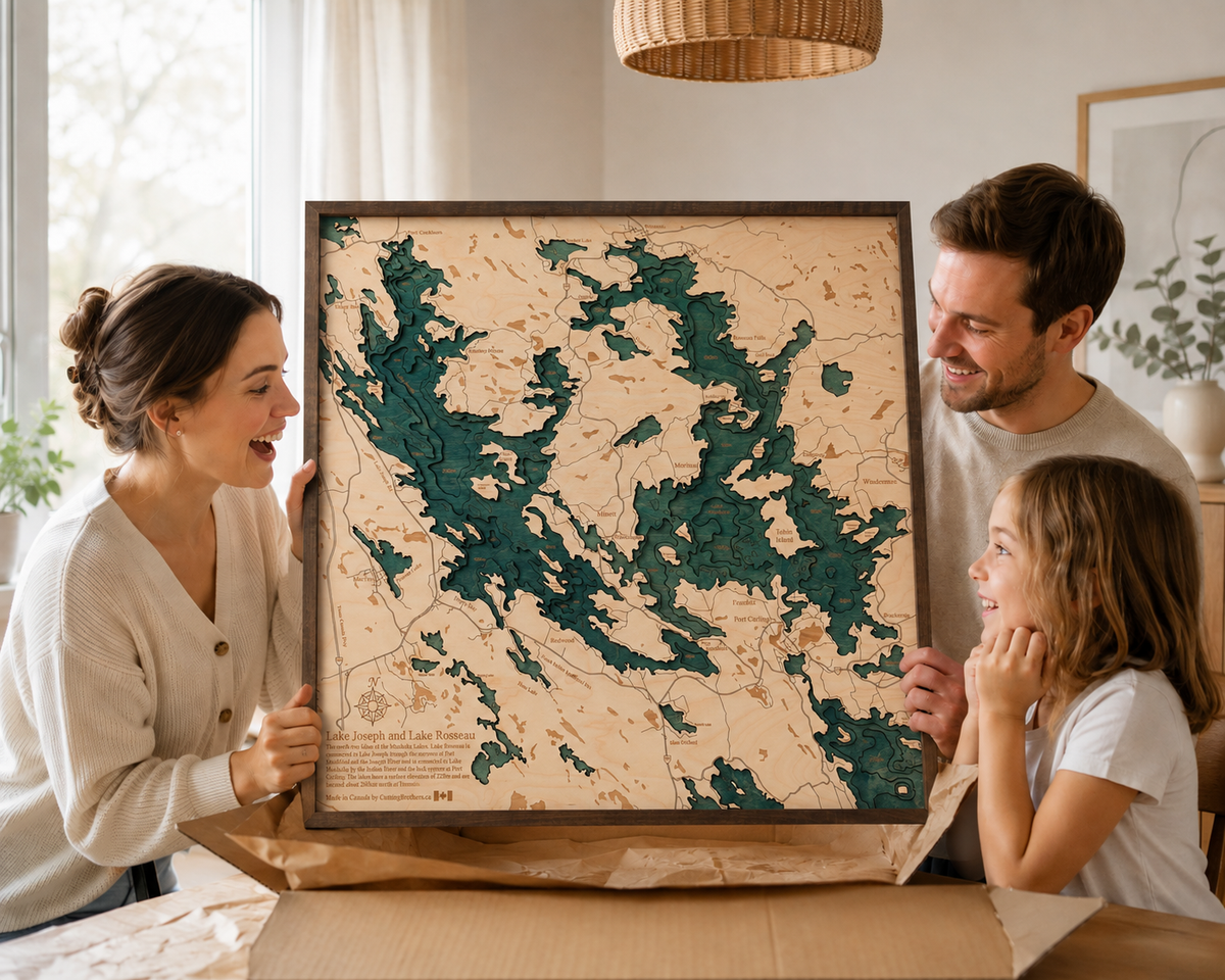 JOSEPH & ROUSSEAU 3D WOODEN WALL MAP - Version L