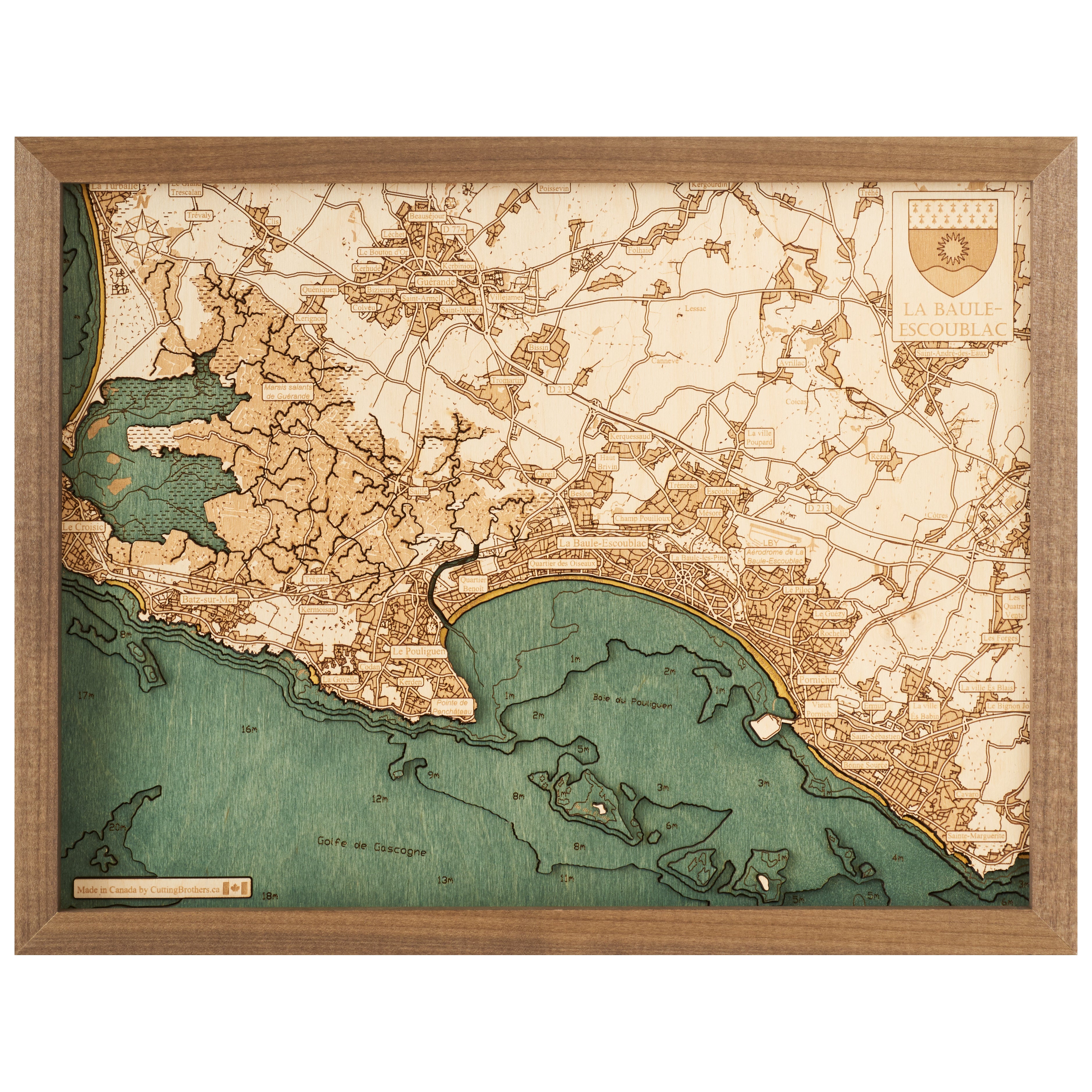 LA BAULE - 3D WOODEN WALL MAP - Version S