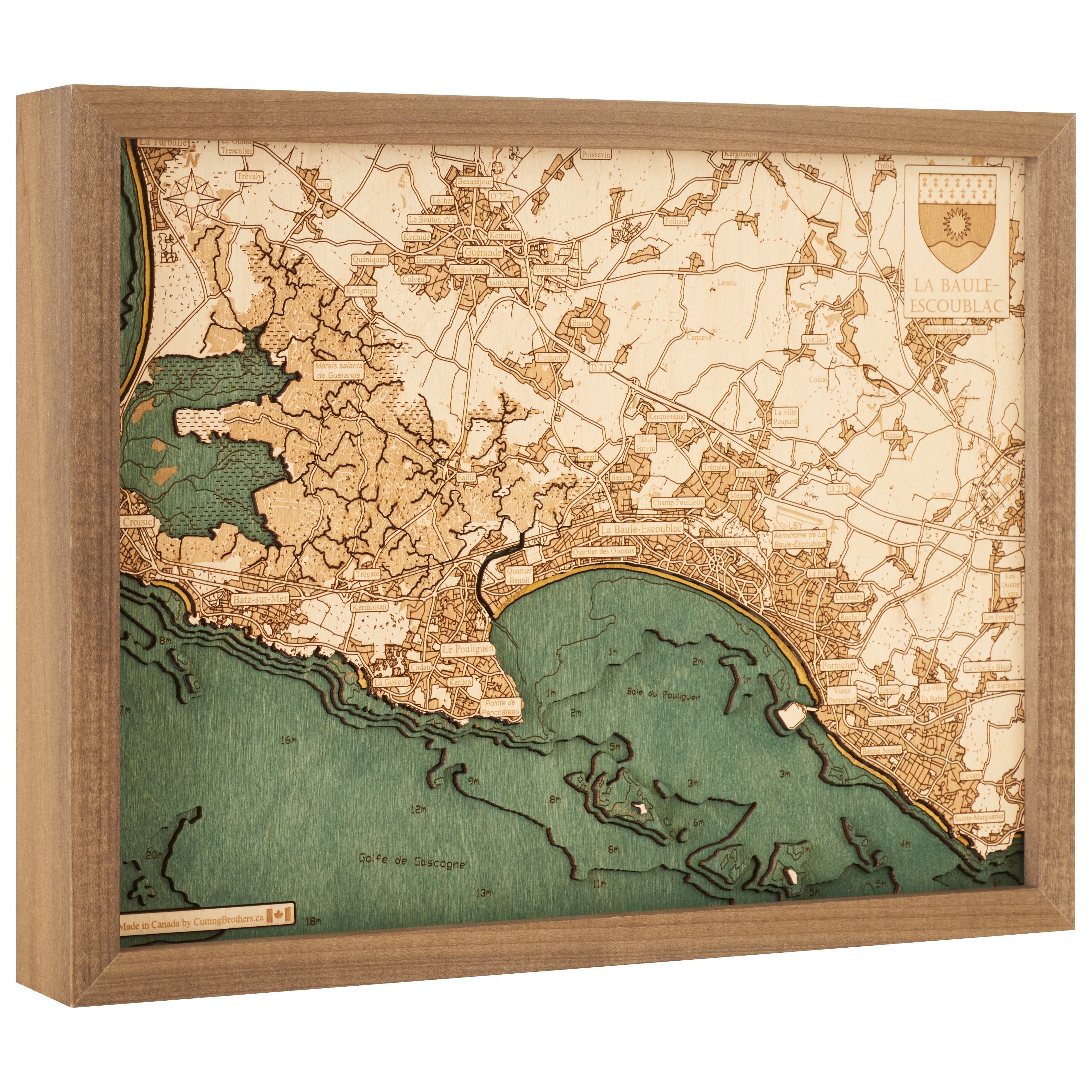 LA BAULE - 3D WOODEN WALL MAP - Version S