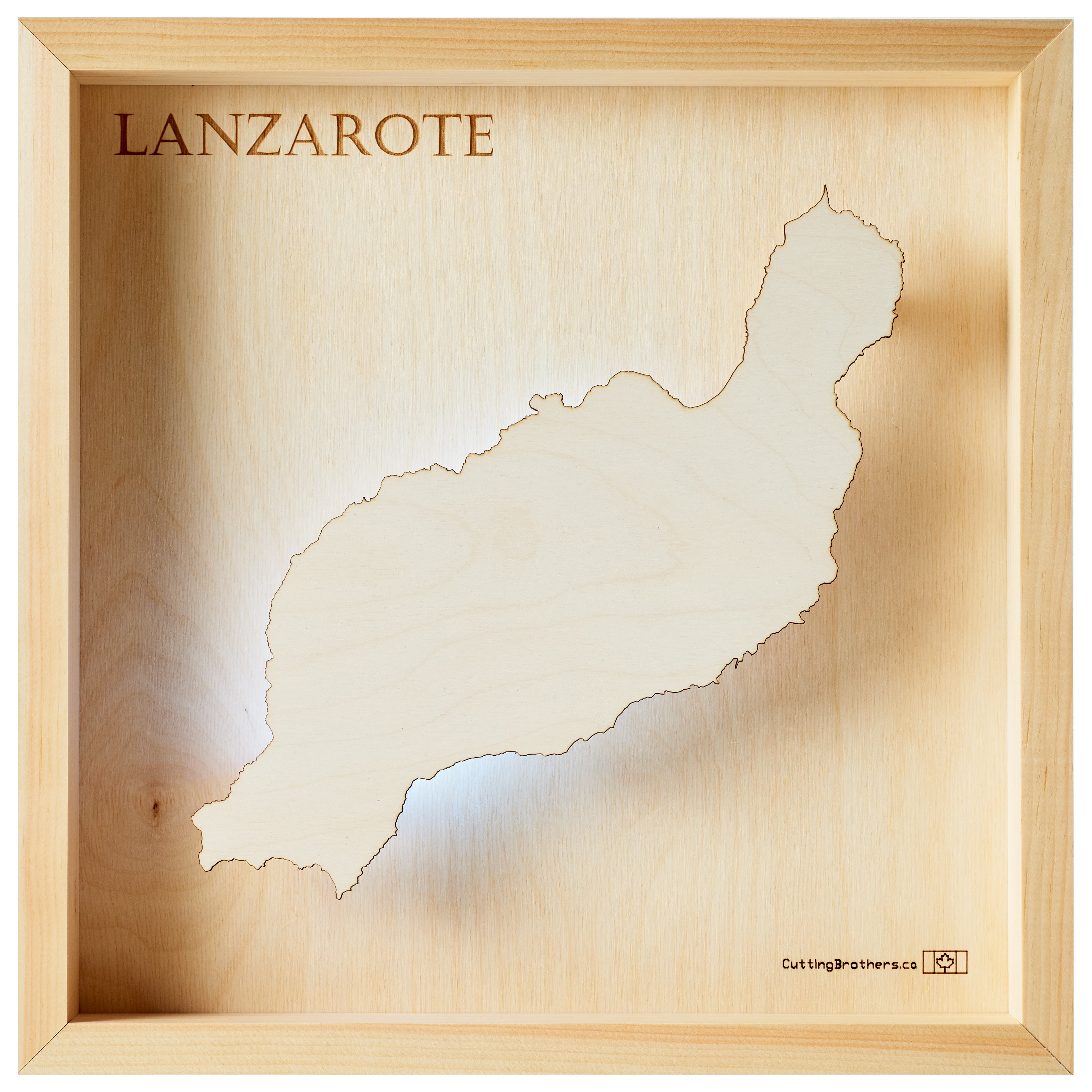 LANZAROTE - LED LIGHT WOODEN WALL MAP - Version S