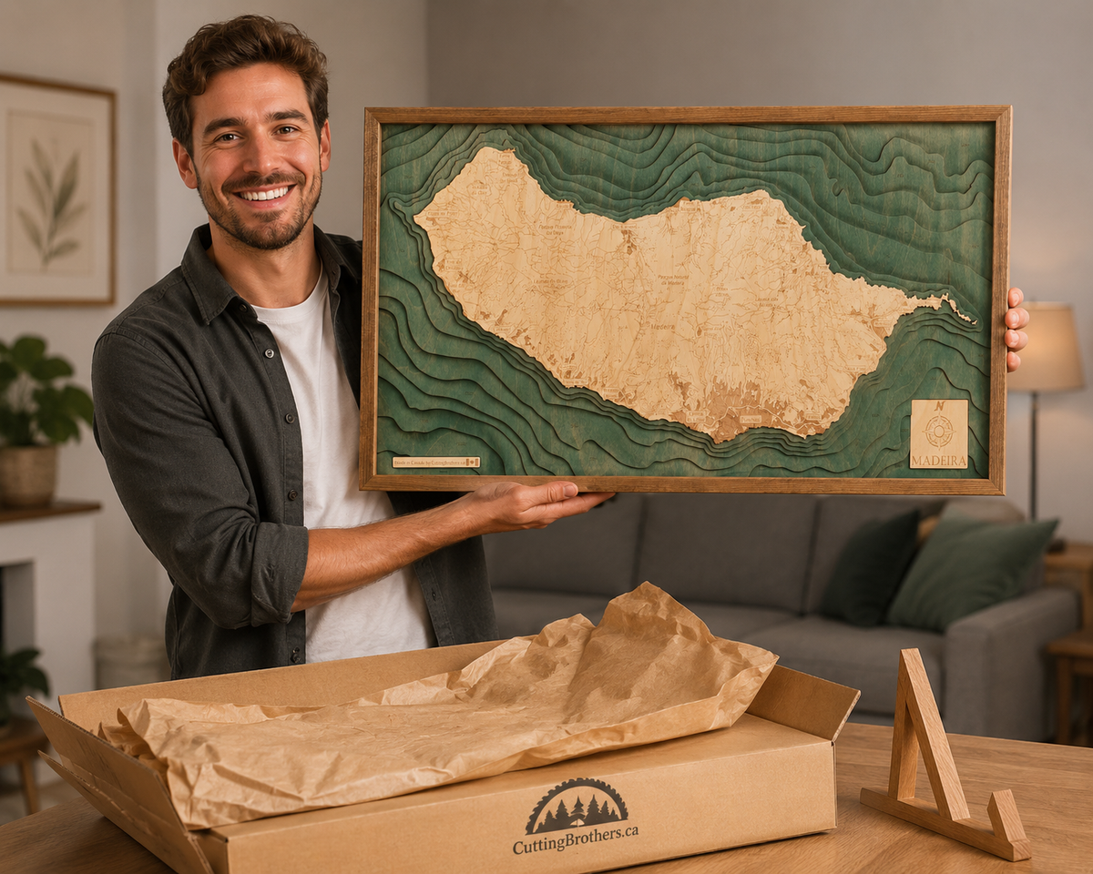 MADEIRA - 3D WOODEN WALL MAP - Version M