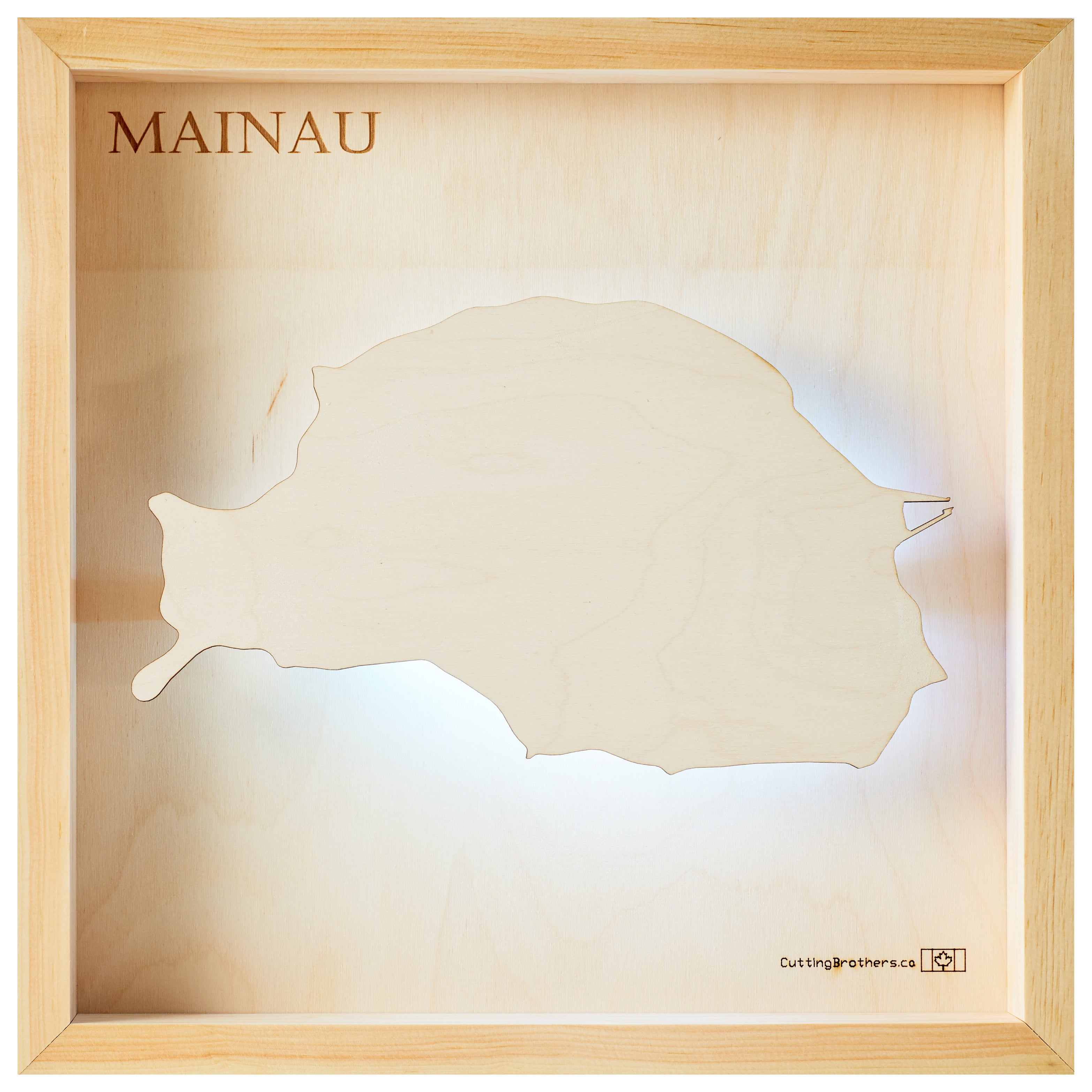 MAINAU (Lake Constance) - LED LIGHT WOODEN WALL MAP - Version S