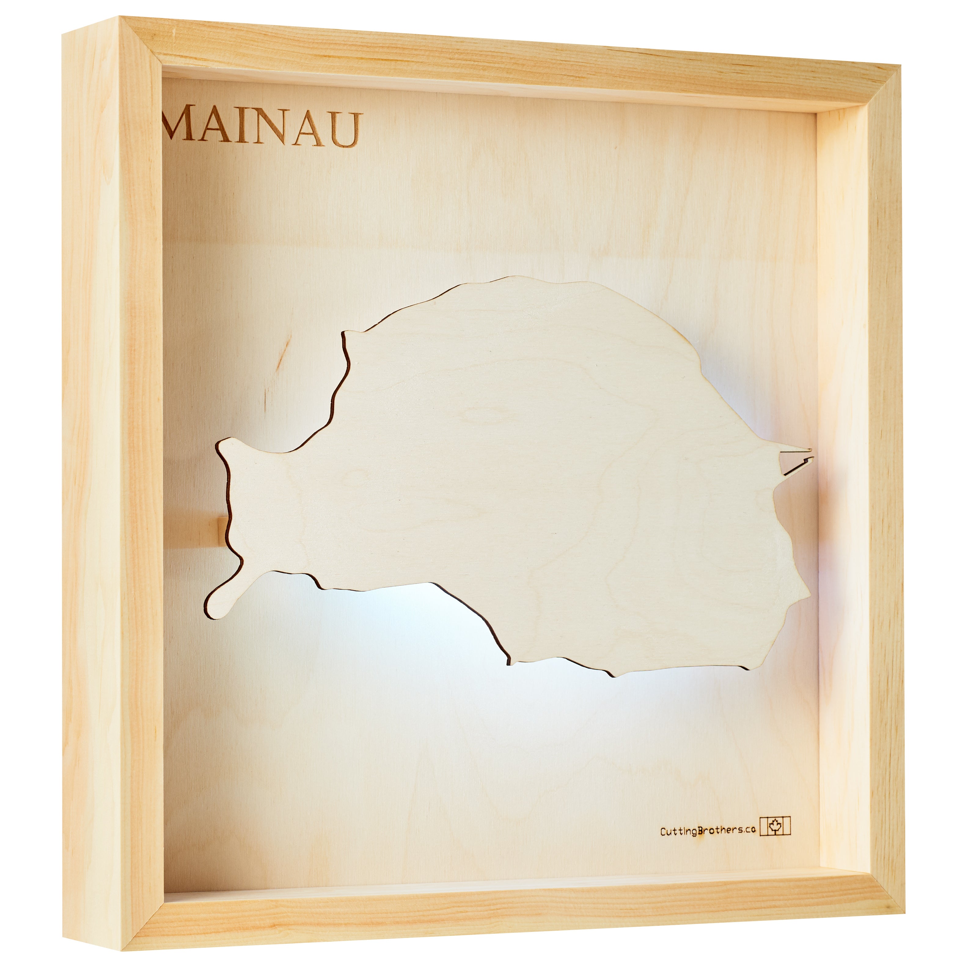 MAINAU (Lake Constance) - LED LIGHT WOODEN WALL MAP - Version S