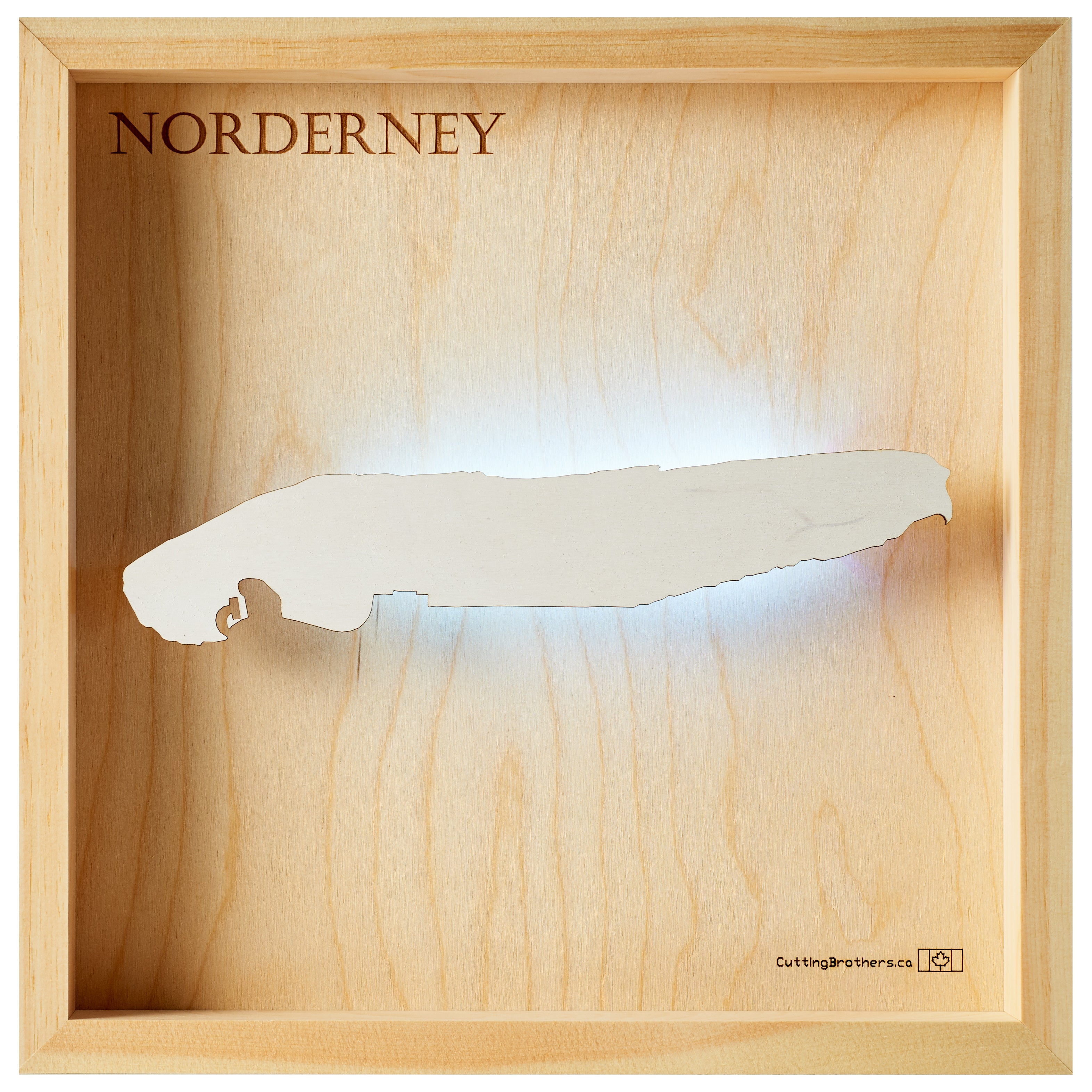 NORDERNEY LED LIGHT WOODEN WALL MAP - Version S