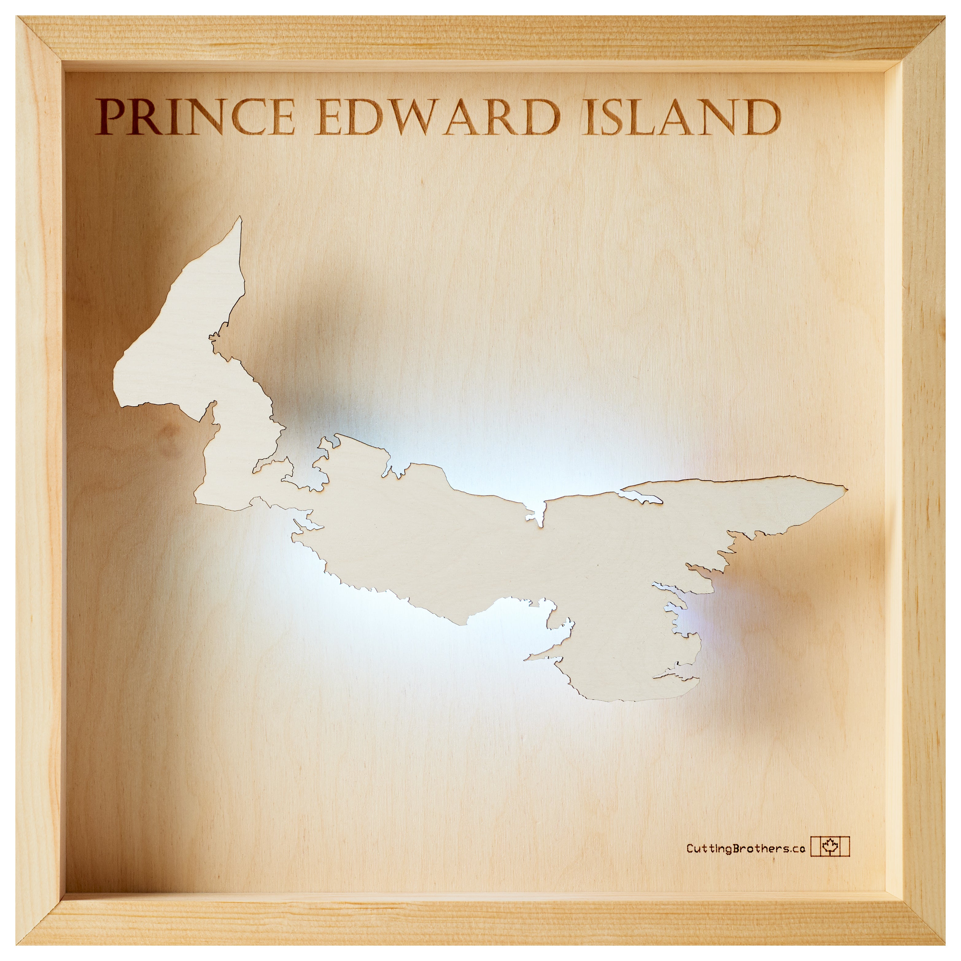 PRINCE EDWARD ISLAND - LED LIGHT WOODEN WALL MAP - Version S