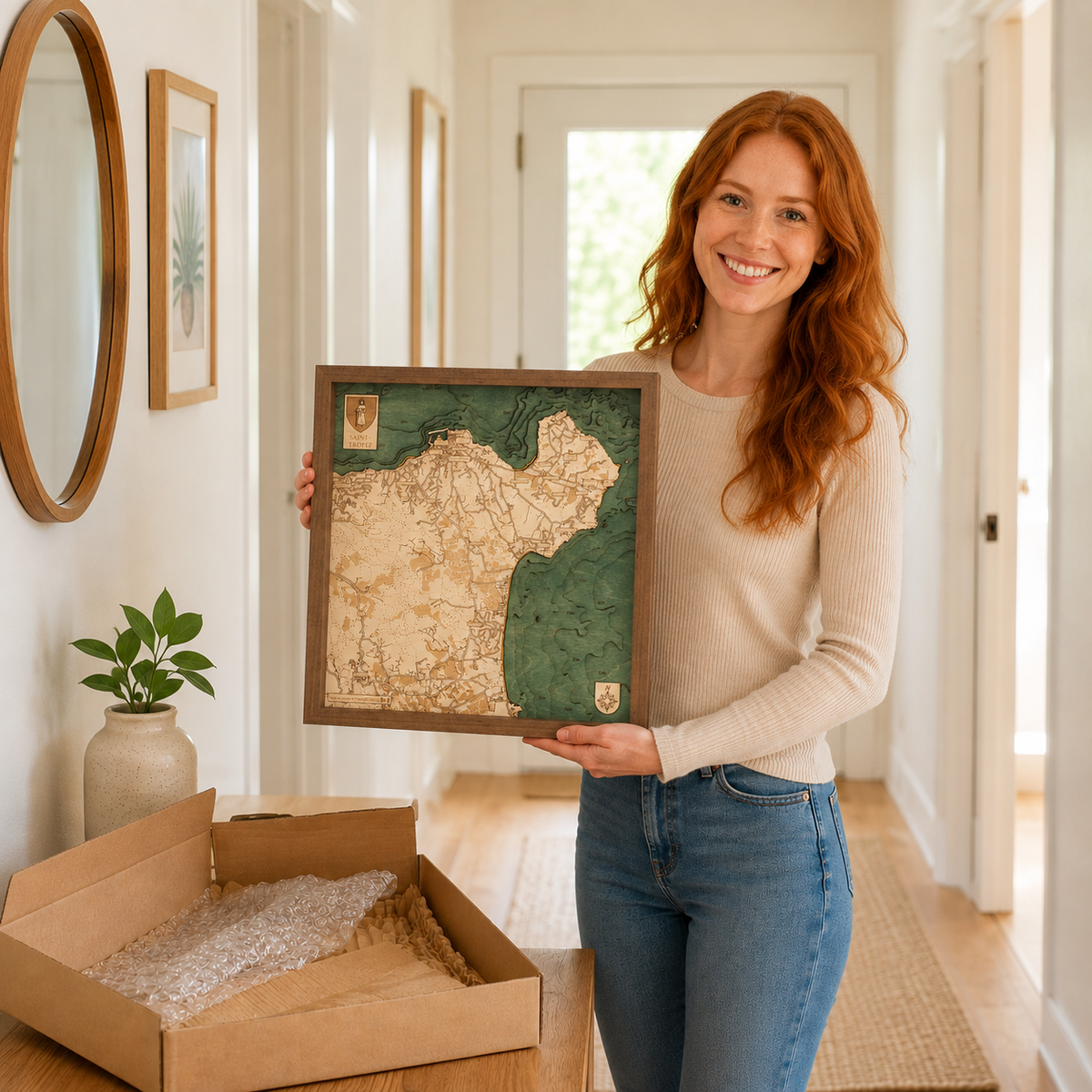 SAINT TROPEZ - 3D WOODEN WALL MAP - Version S