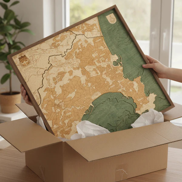 ANTIBES -  3D WOODEN WALL MAP - Version L