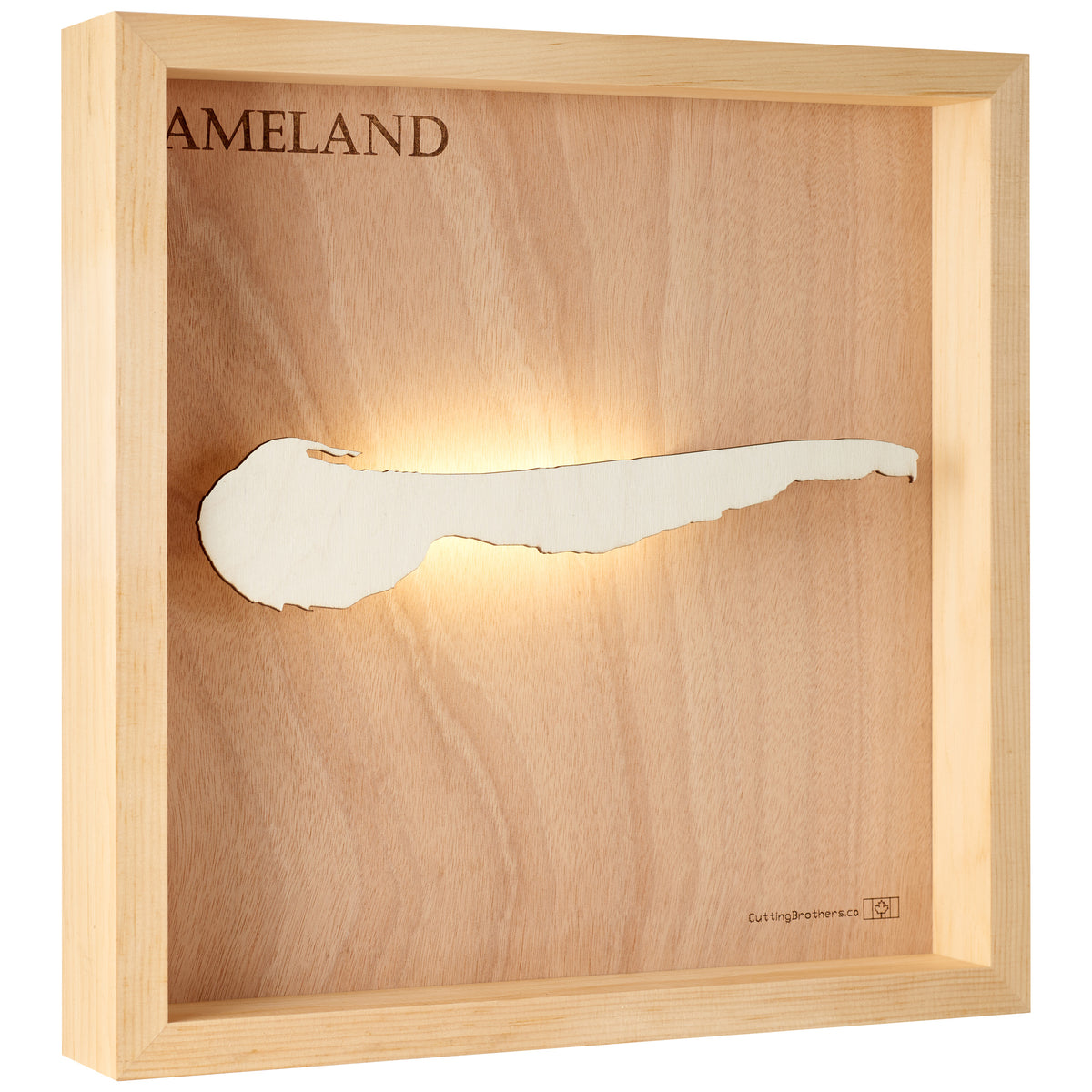 Small Map Light AMELAND LED LIGHT WOODEN WALL MAP - Version S