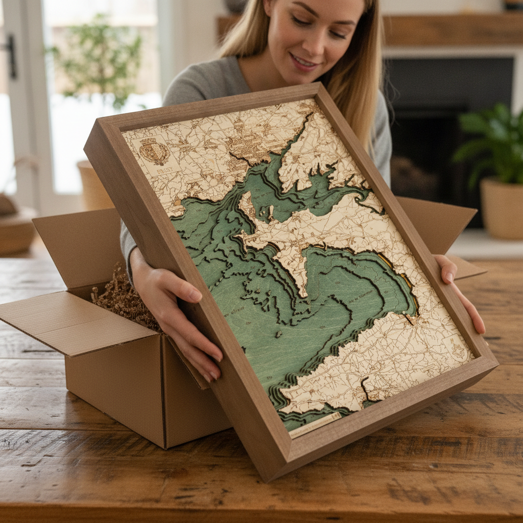 BREST -  3D WOODEN WALL MAP - Version S