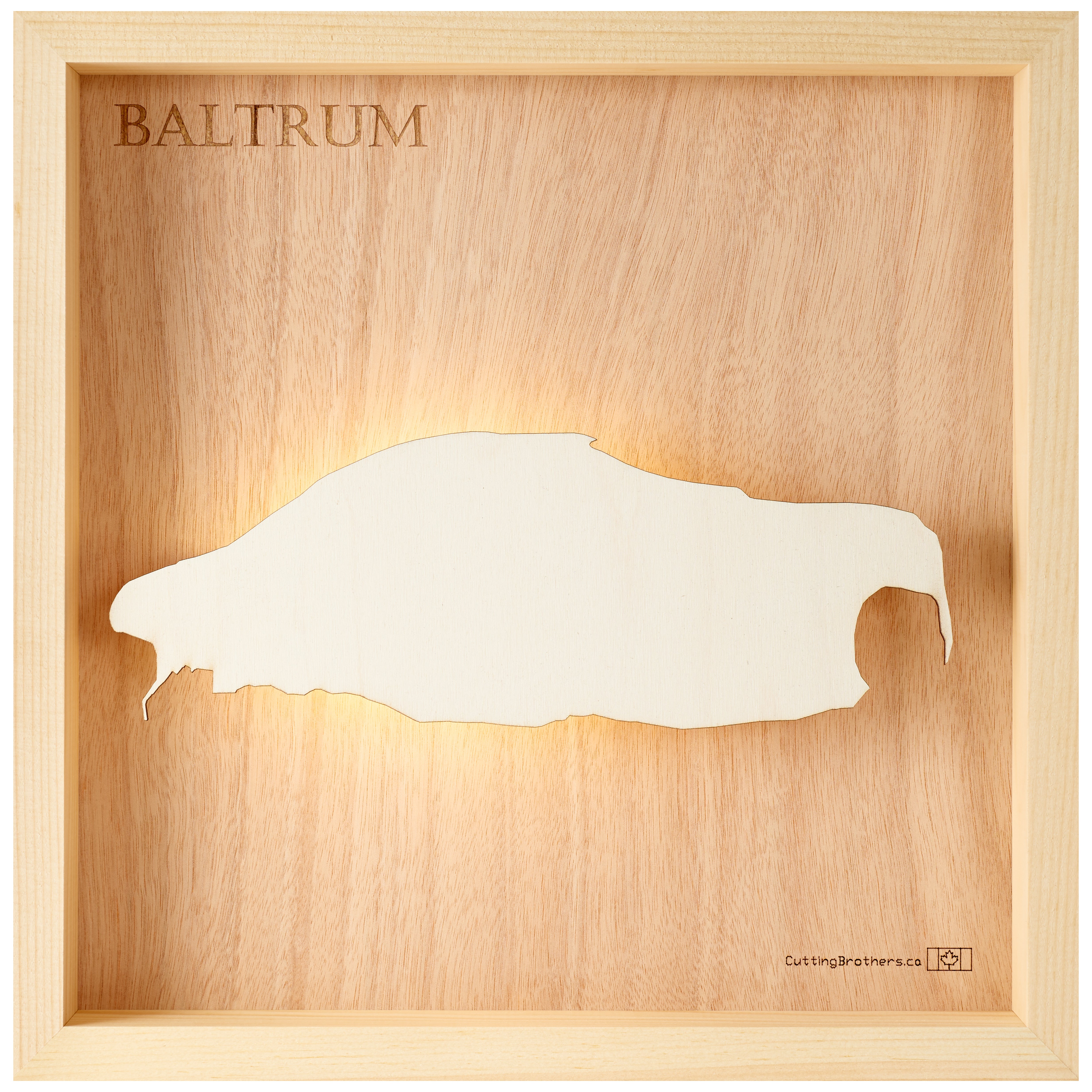 BALTRUM LED LIGHT WOODEN WALL MAP - Version S