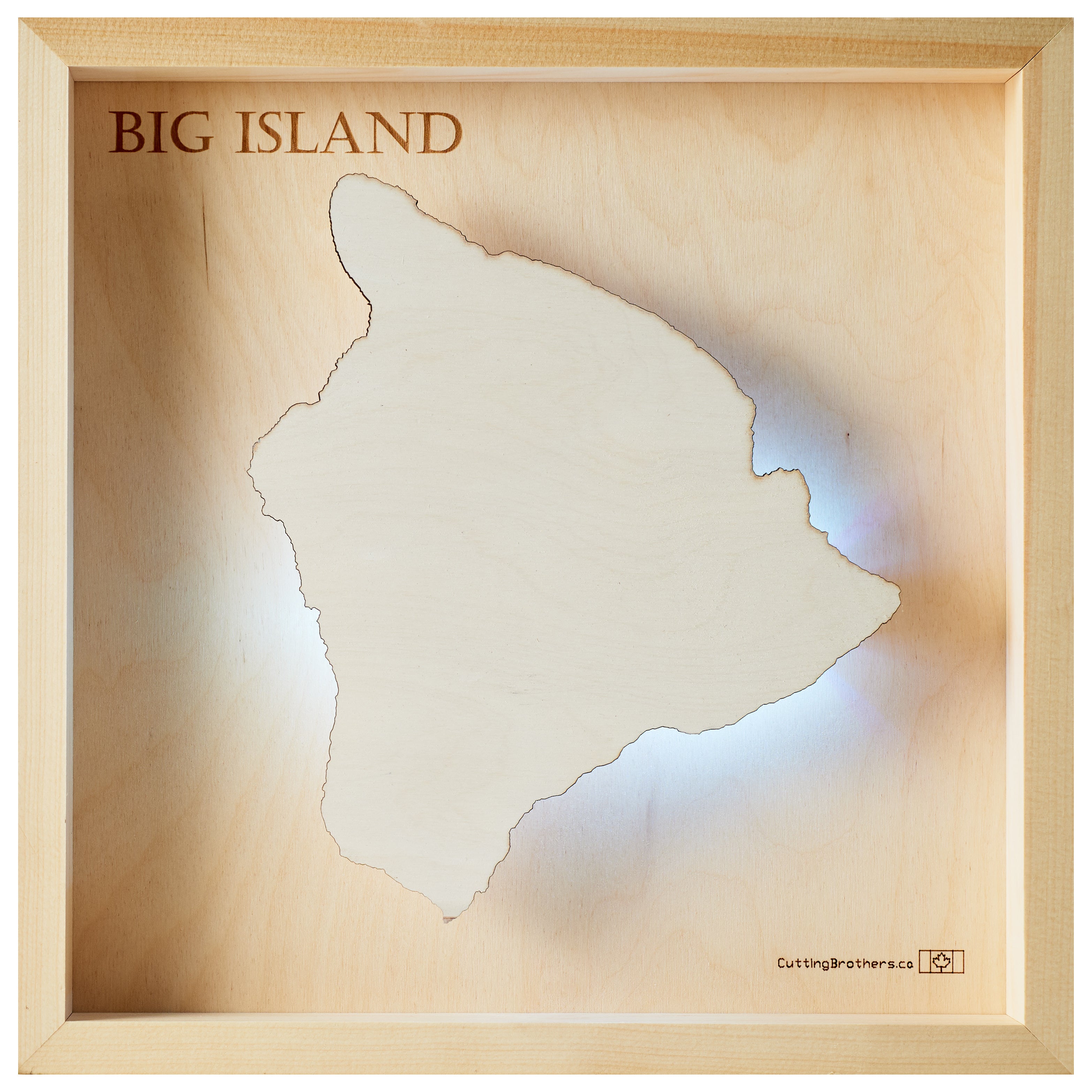 BIG ISLAND  -  LED LIGHT WOODEN WALL MAP - Version S
