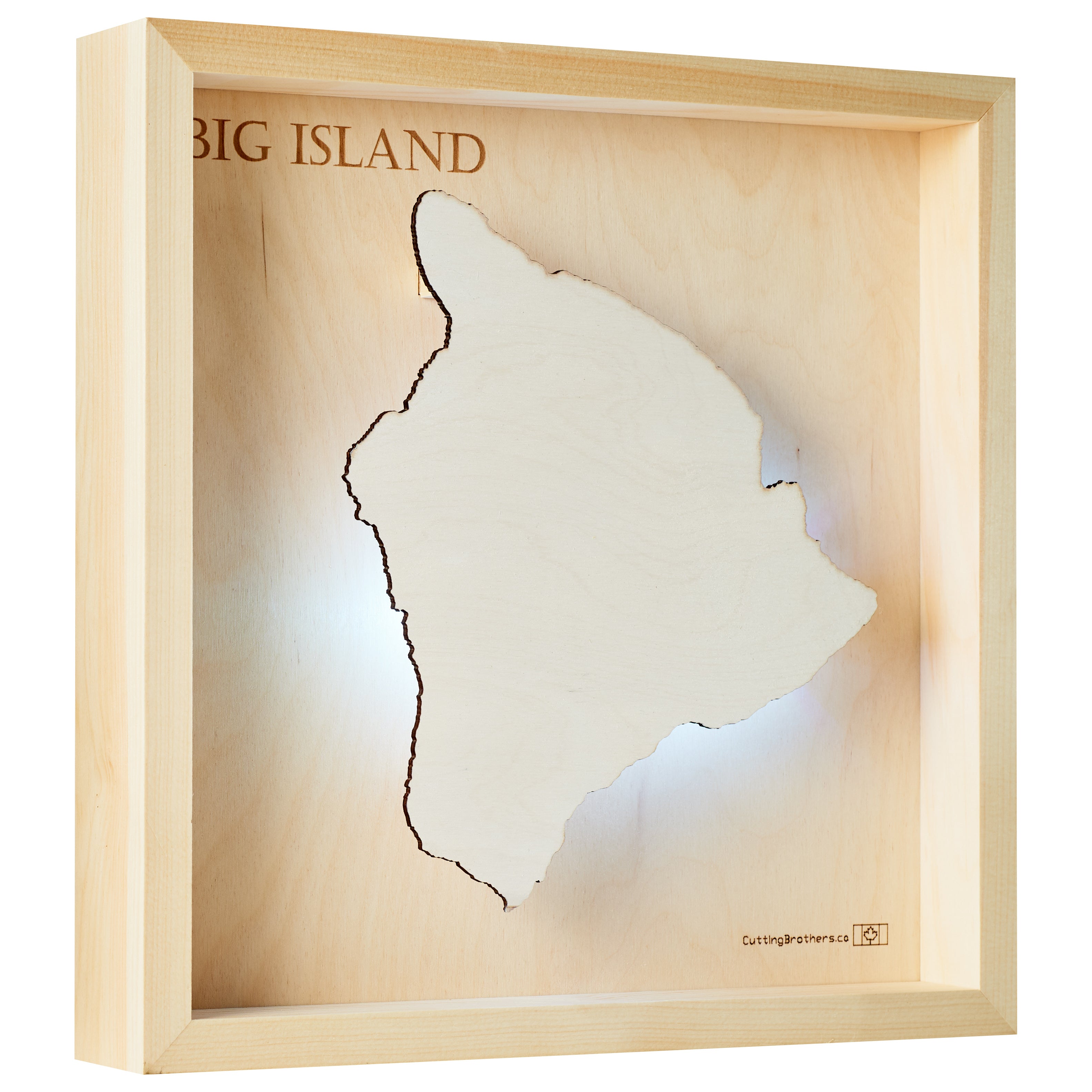 BIG ISLAND  -  LED LIGHT WOODEN WALL MAP - Version S