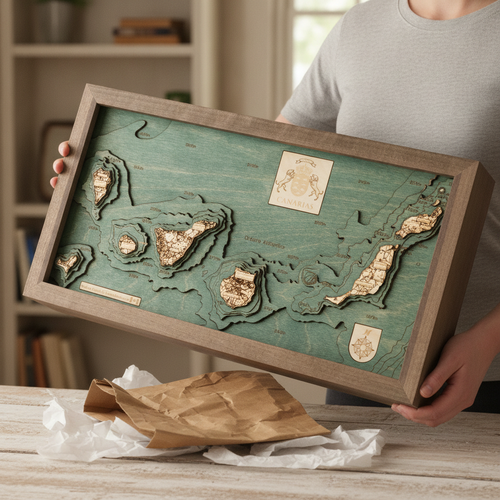 CANARY ISLAND 3D WOODEN WALL MAP - Version S