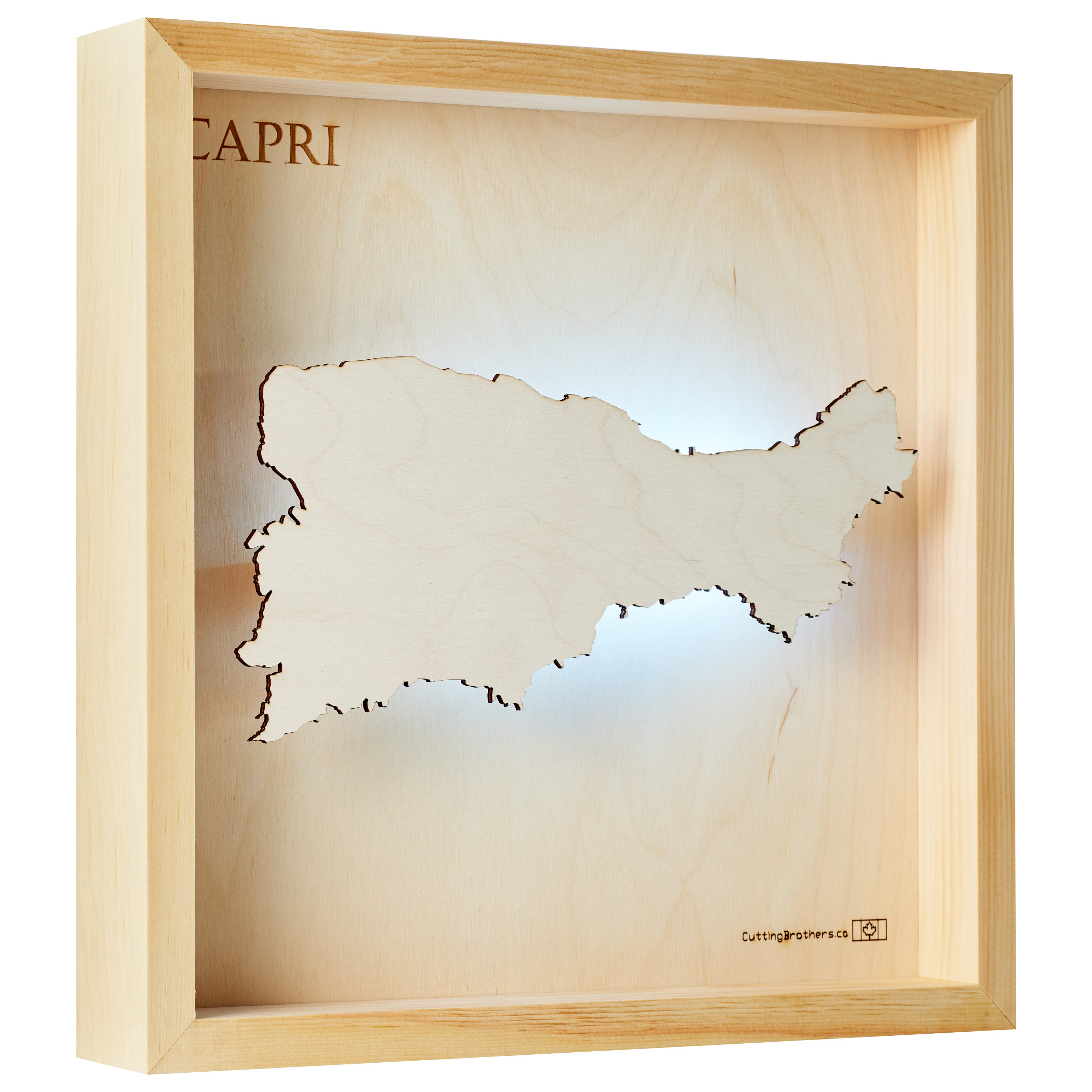 CAPRI  -  LED LIGHT WOODEN WALL MAP - Version S