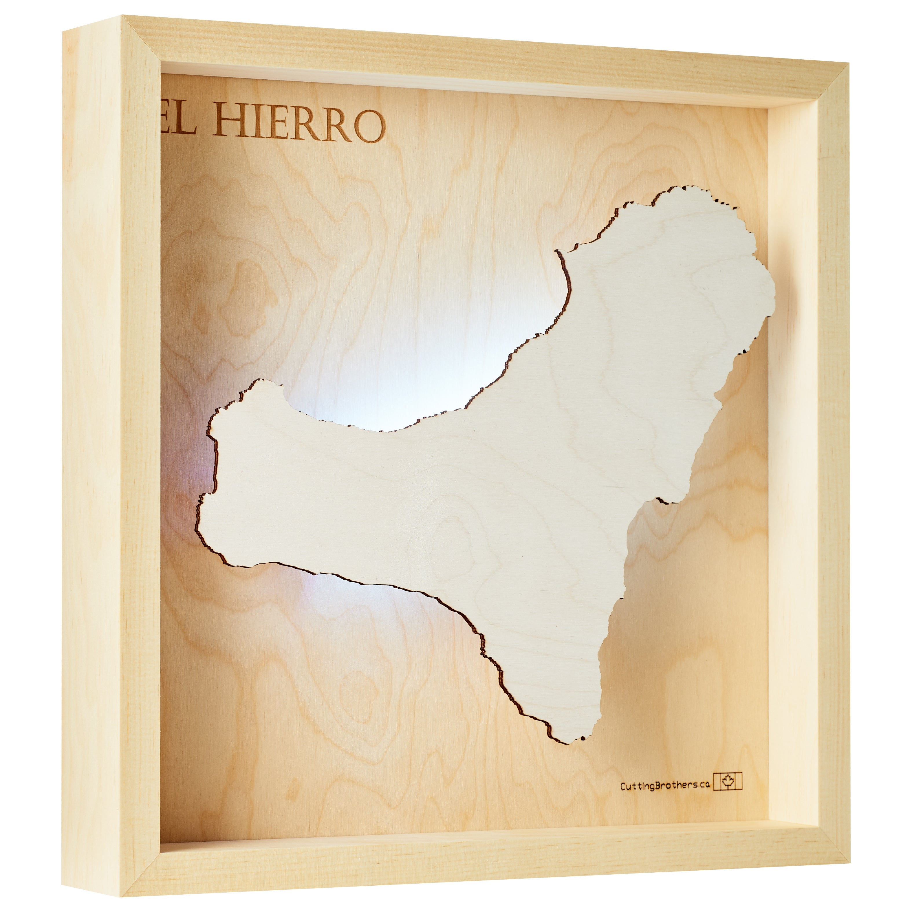 EL HIERRO  -  LED LIGHT WOODEN WALL MAP - Version S