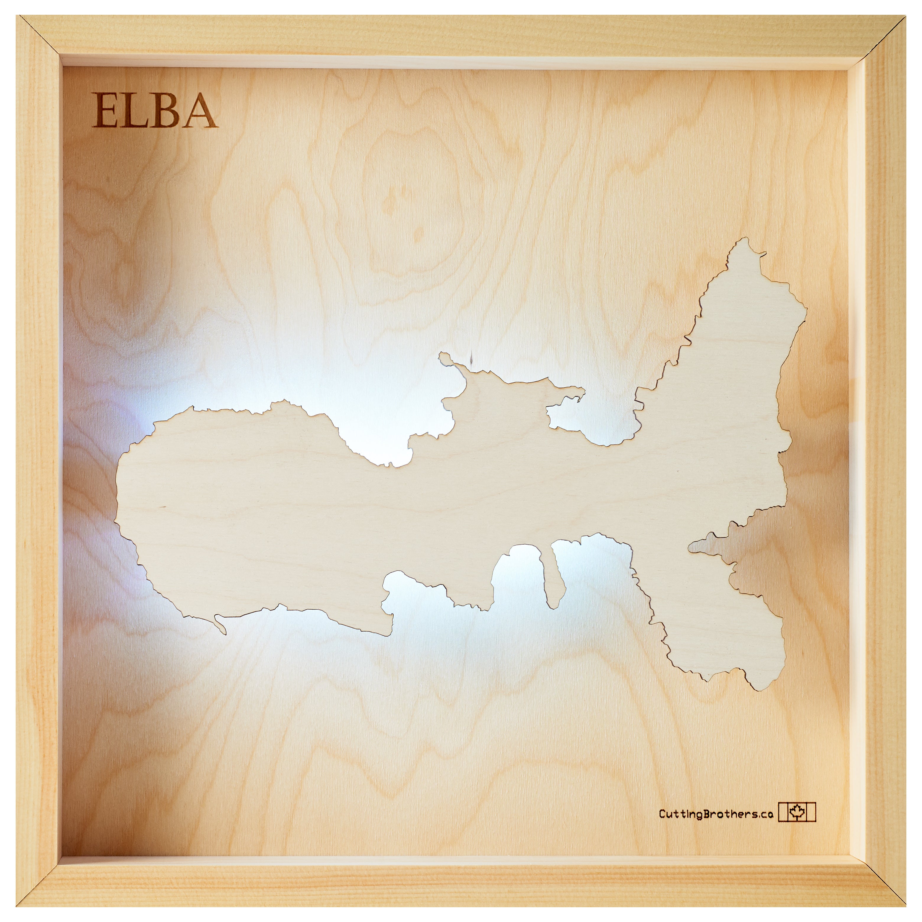 ELBA  -  LED LIGHT WOODEN WALL MAP - Version S