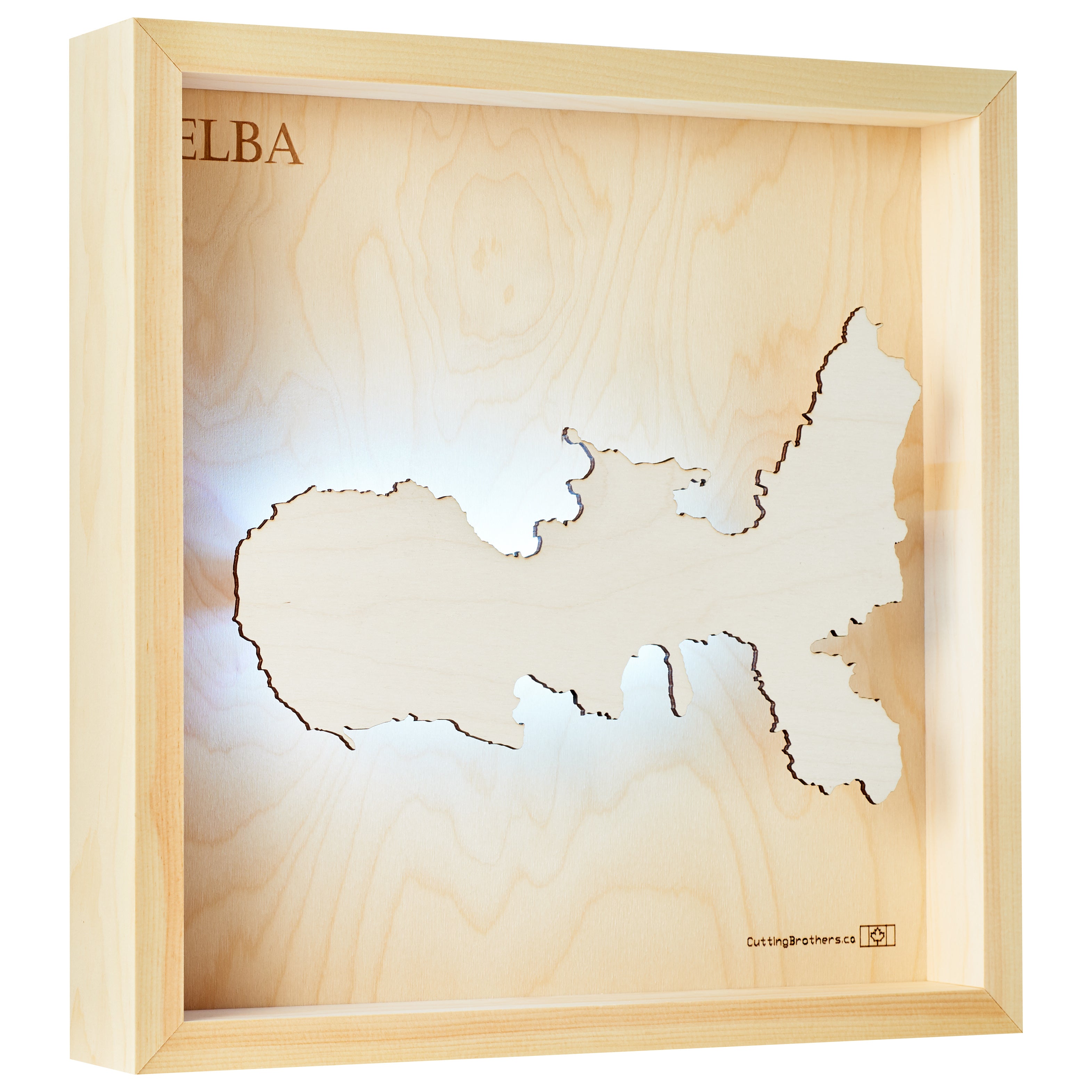 ELBA  -  LED LIGHT WOODEN WALL MAP - Version S