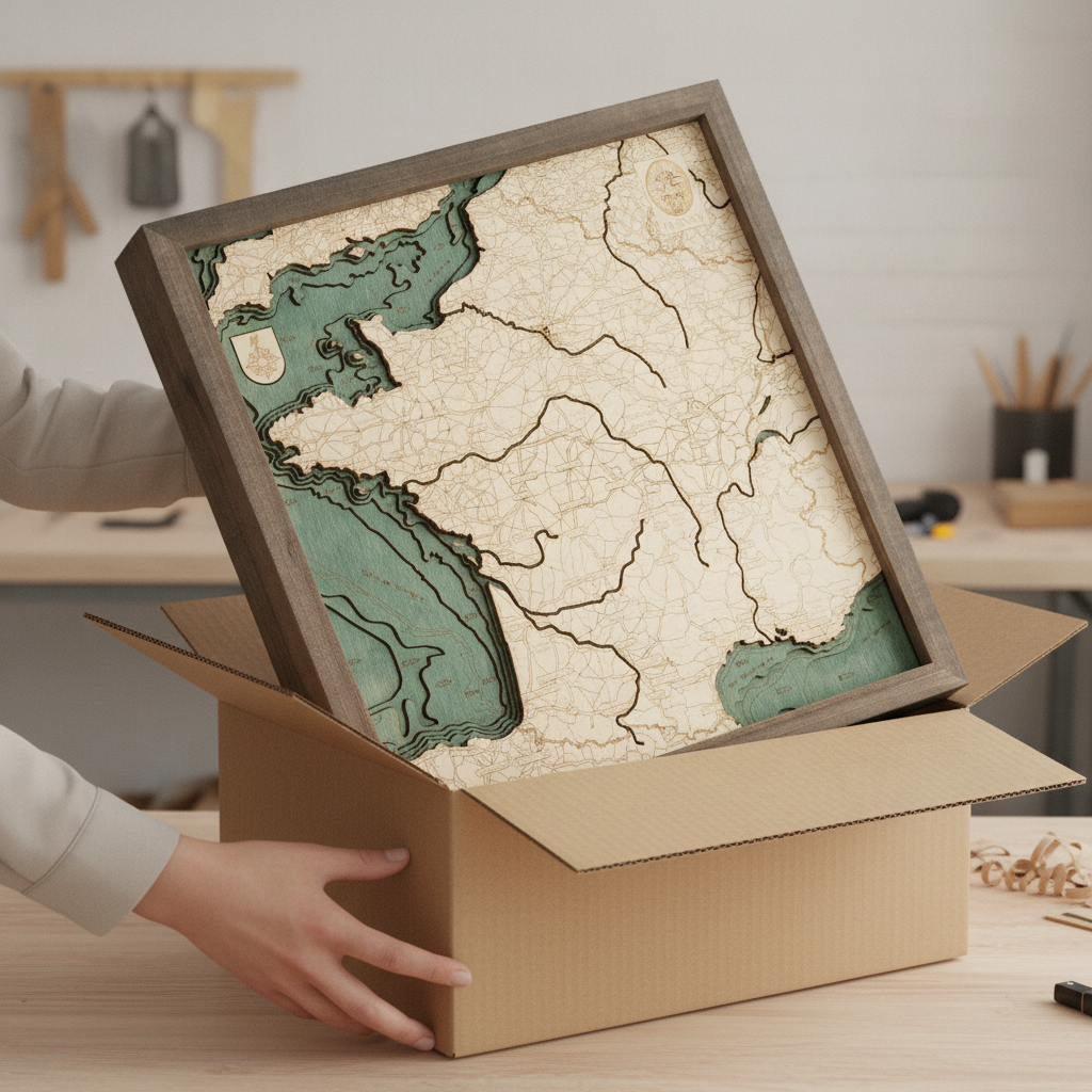 FRANCE  -  3D WOODEN WALL MAP - Version S