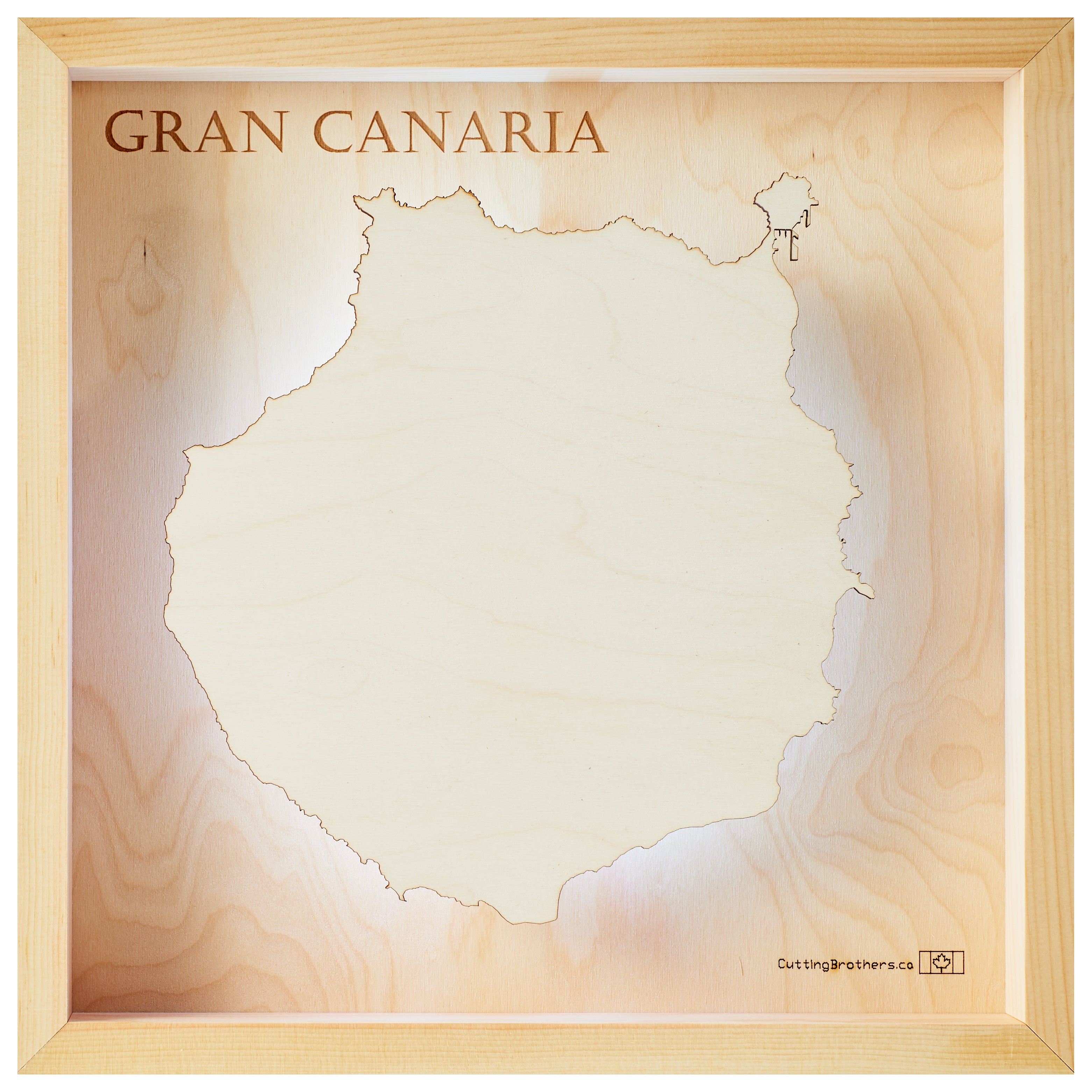 GRAN CANARIA  -  LED LIGHT WOODEN WALL MAP - Version S