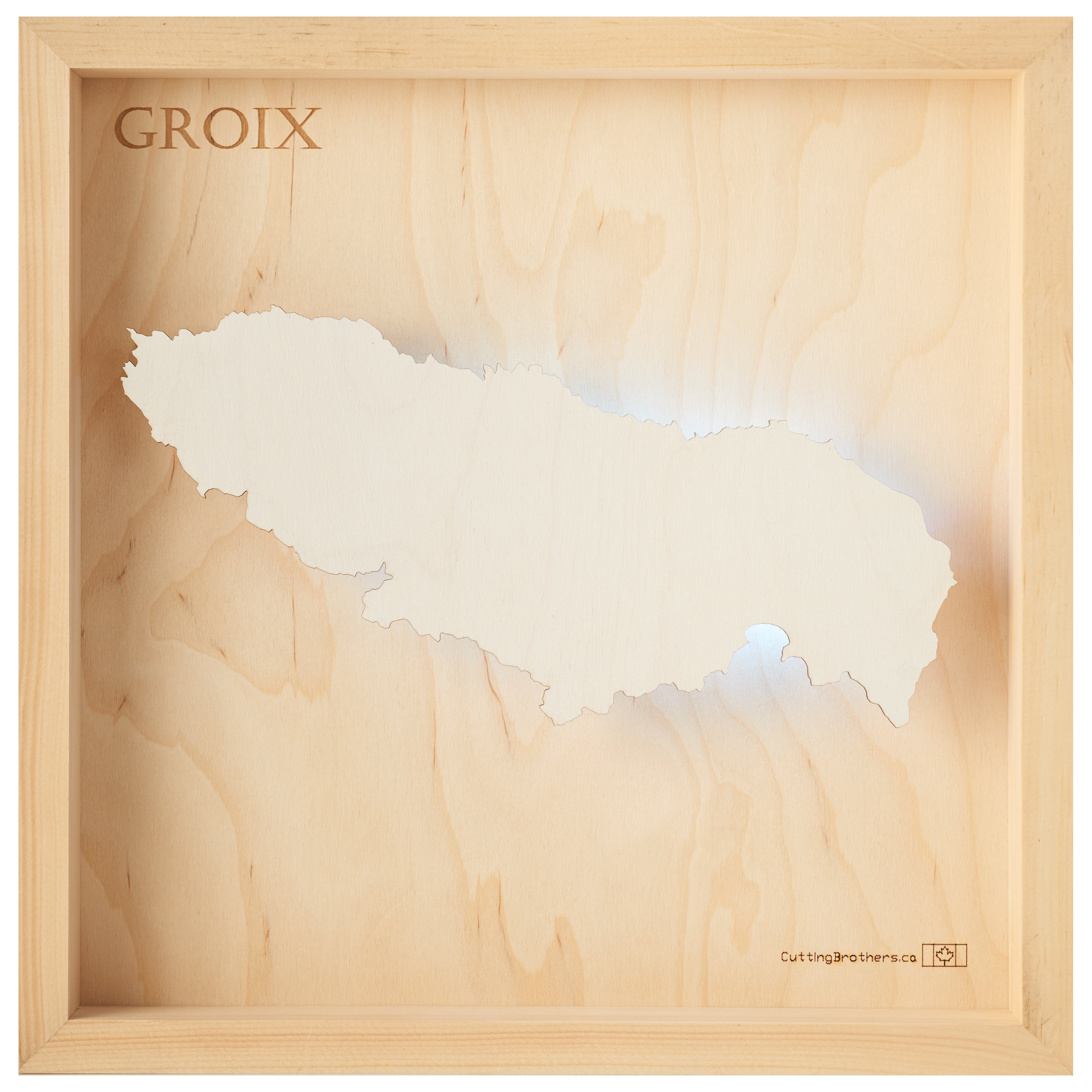 GROIX  -  LED LIGHT WOODEN WALL MAP - Version S