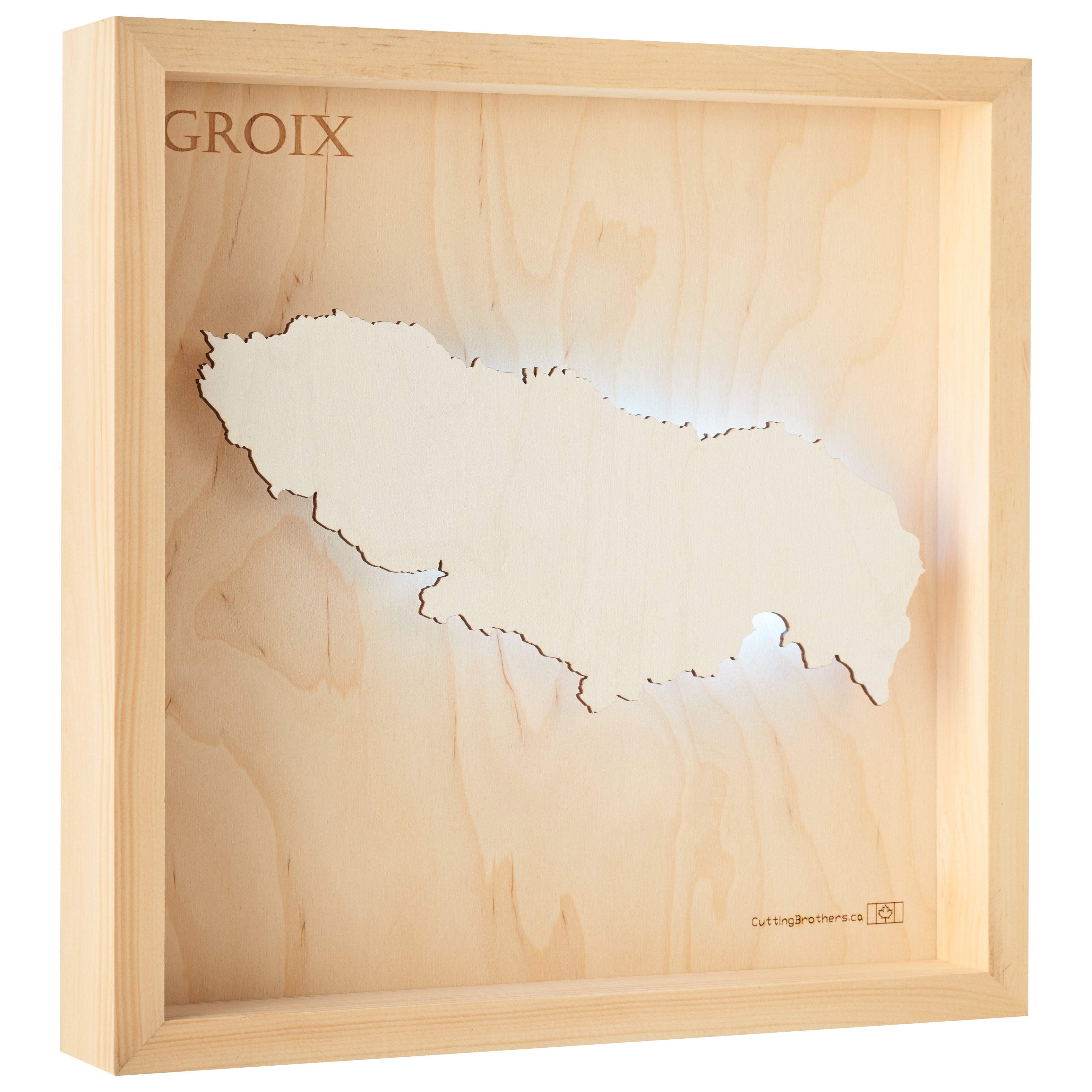 GROIX  -  LED LIGHT WOODEN WALL MAP - Version S