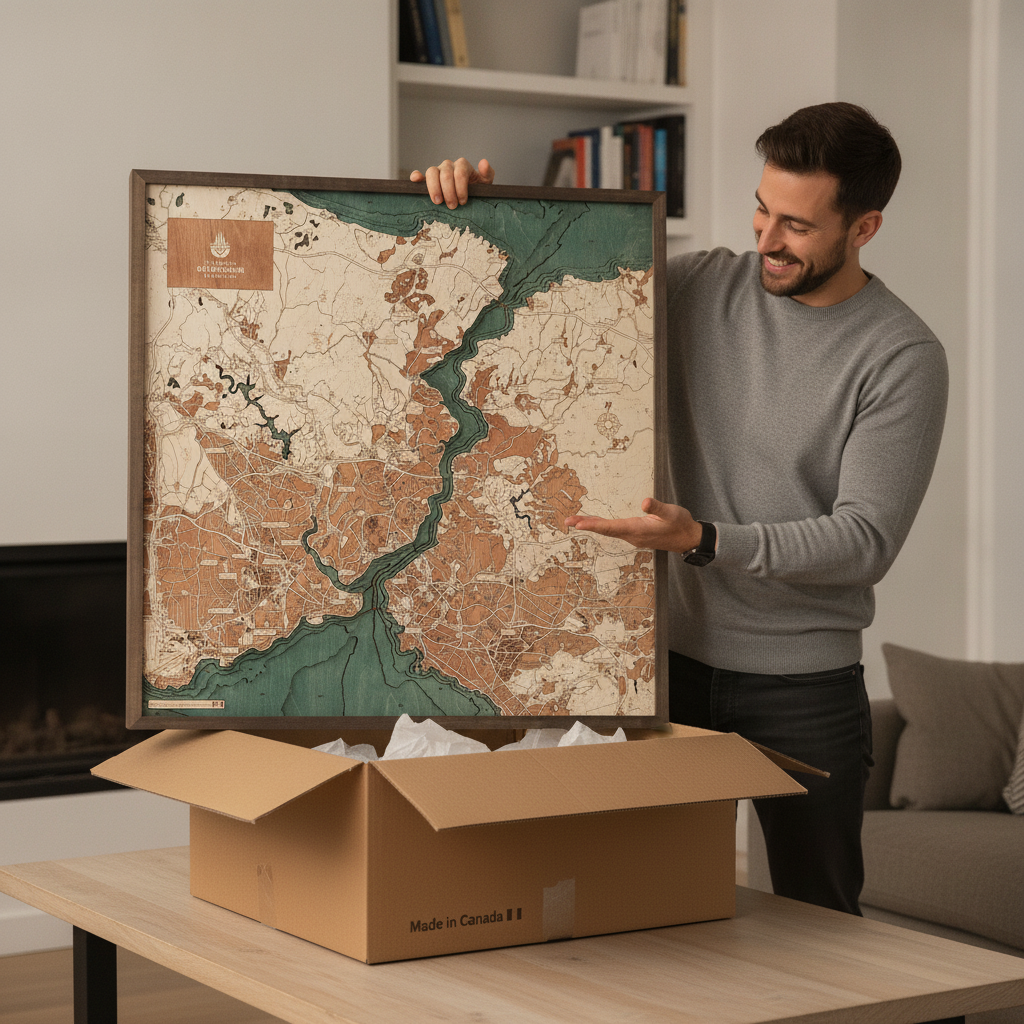 ISTANBUL 3D WOODEN WALL MAP - Version L