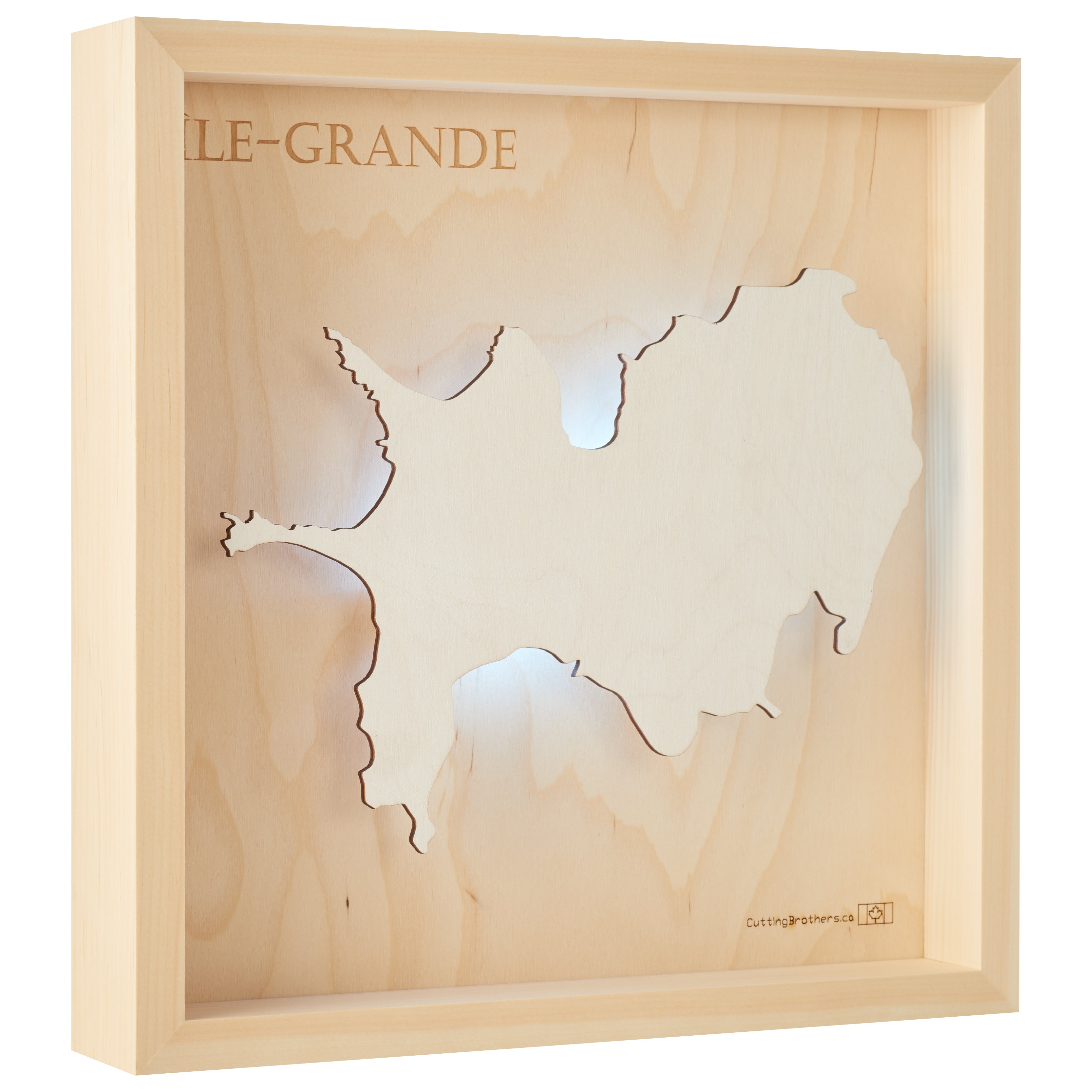 ILLE GRANDE  -  LED LIGHT WOODEN WALL MAP - Version S