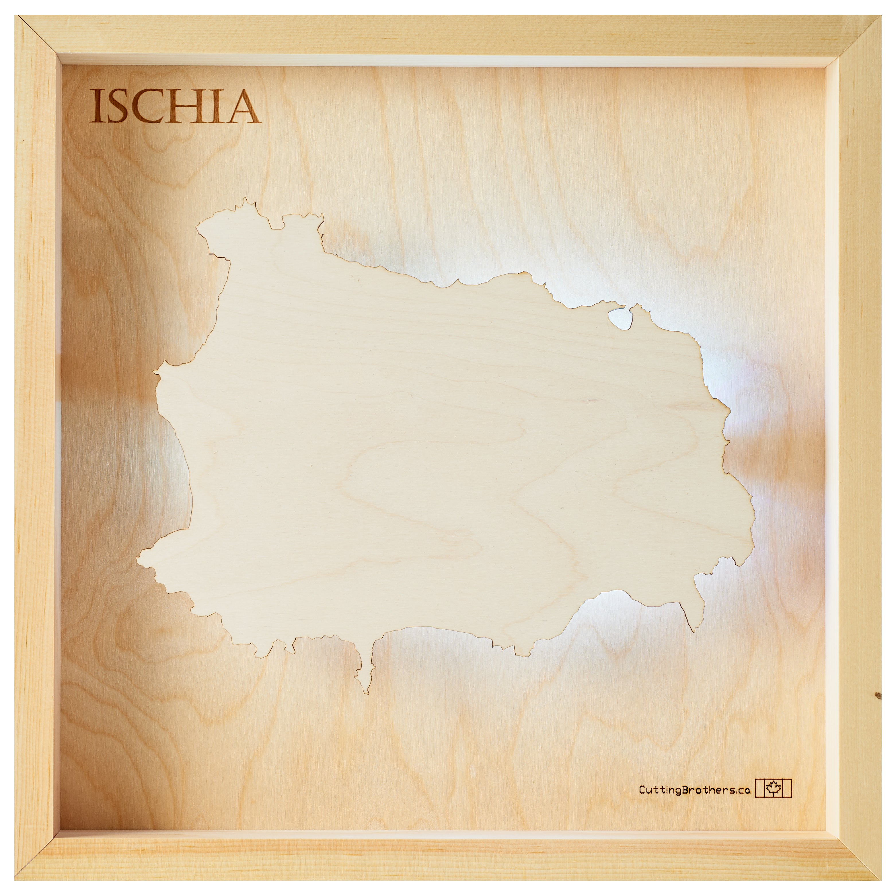 ISCHIA  -  LED LIGHT WOODEN WALL MAP - Version S