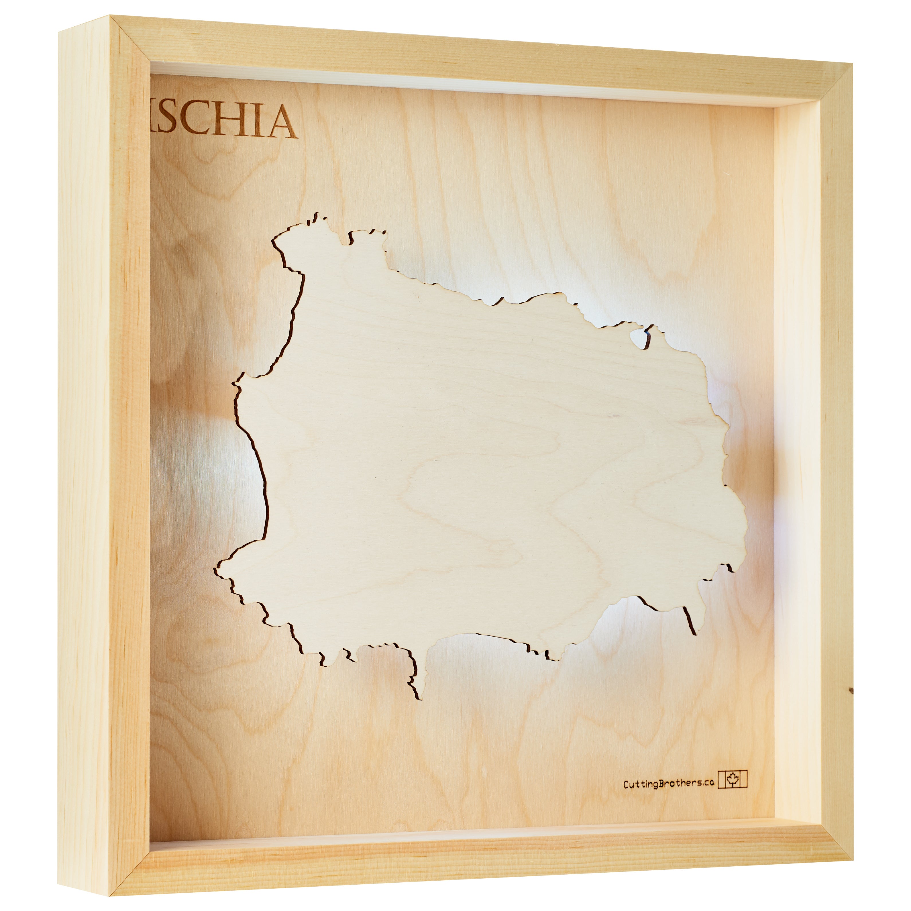 ISCHIA  -  LED LIGHT WOODEN WALL MAP - Version S