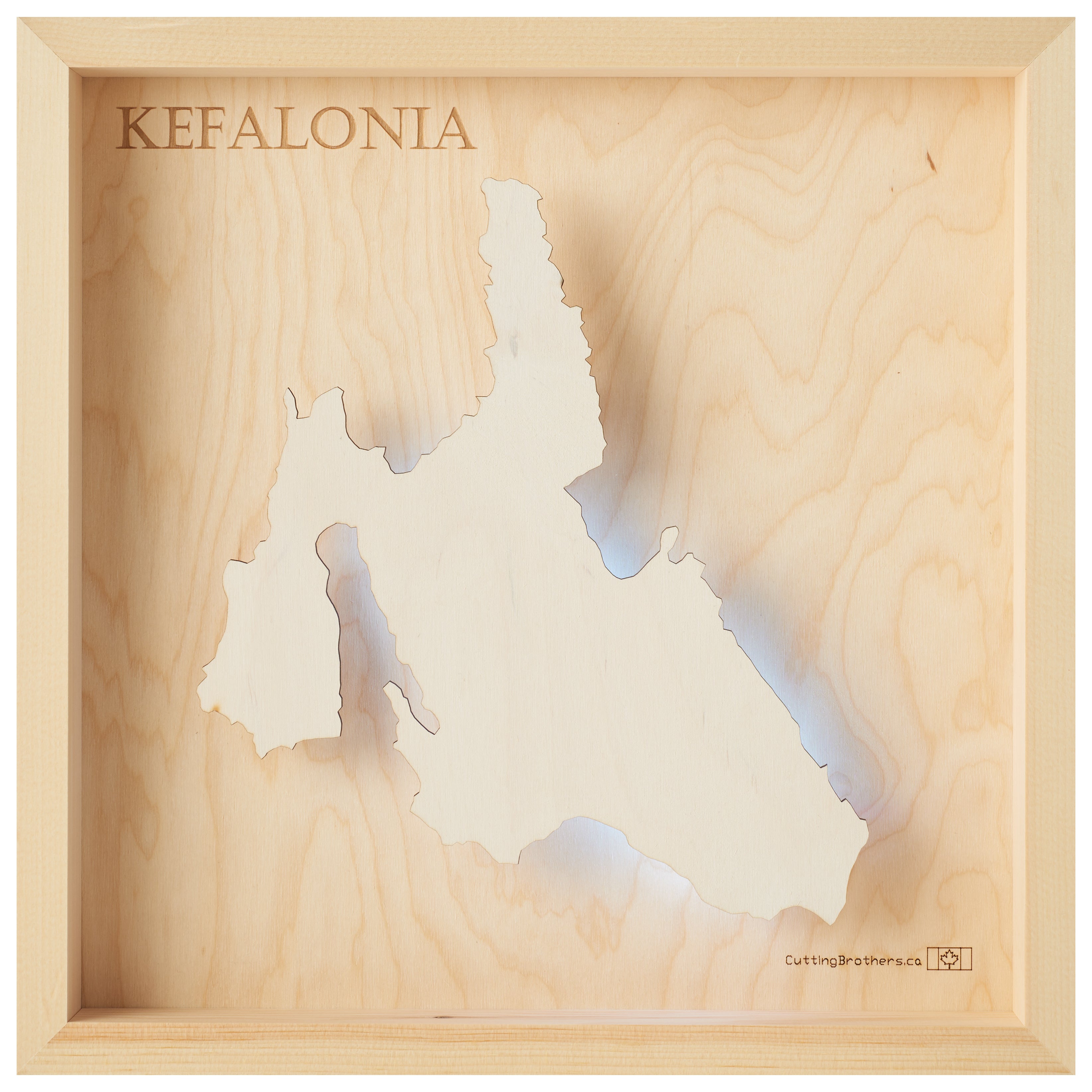 KEFALONIA  -  LED LIGHT WOODEN WALL MAP - Version S