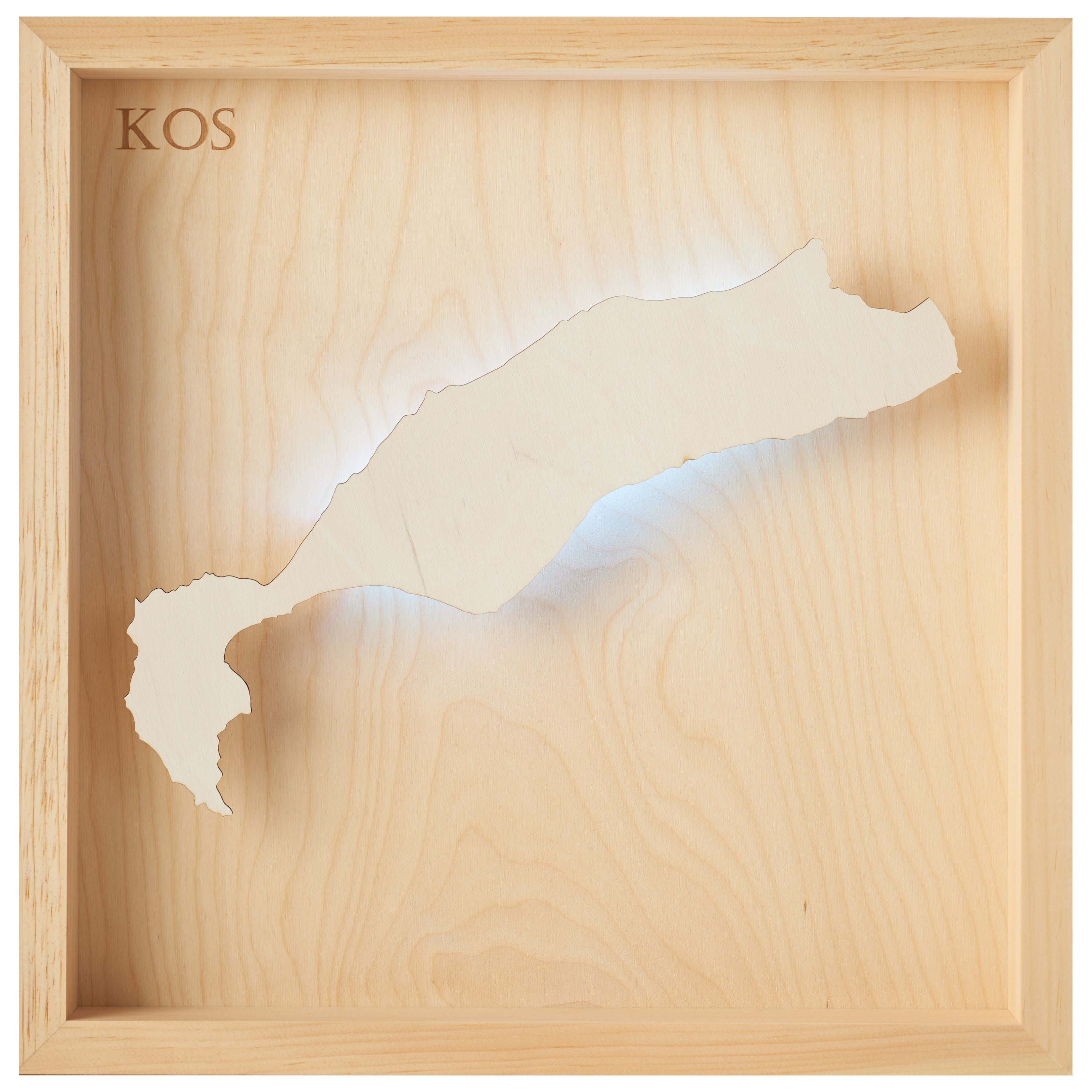 KOS  -  LED LIGHT WOODEN WALL MAP - Version S