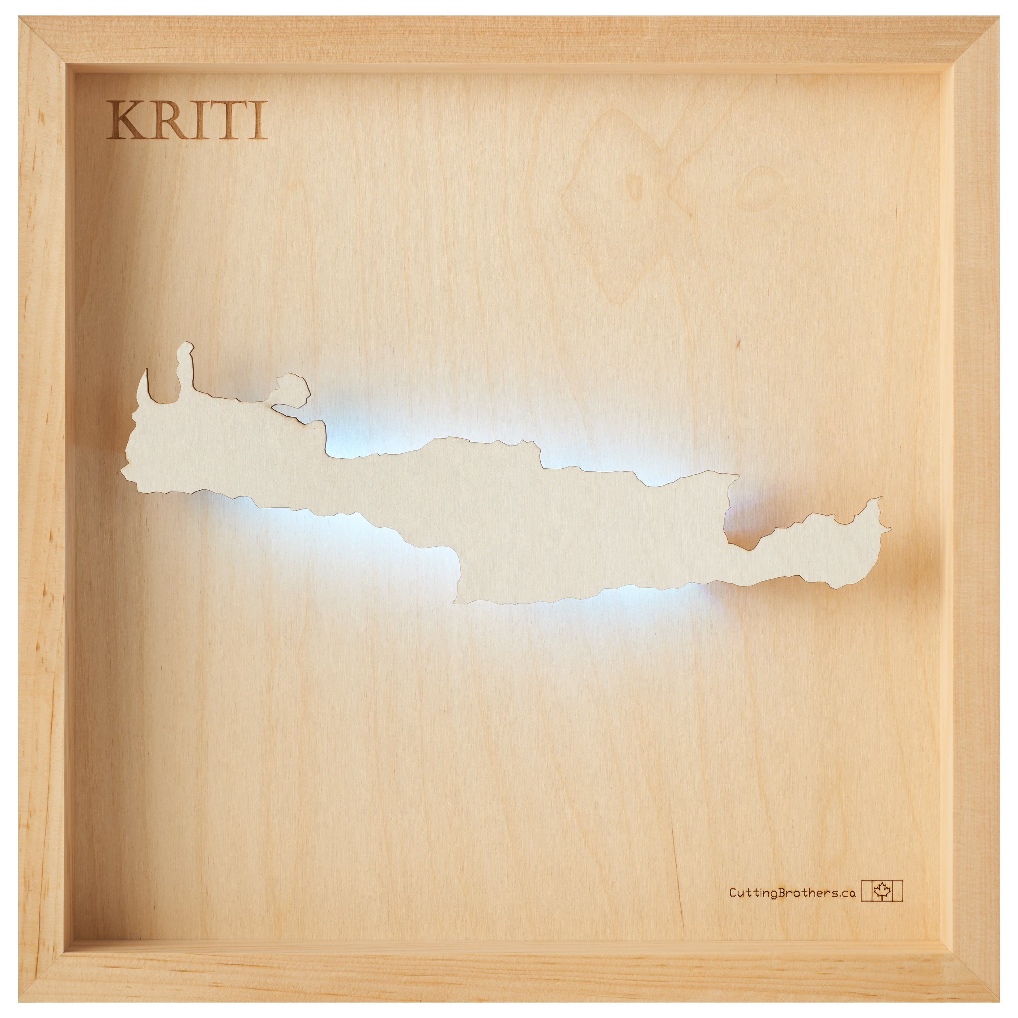 KRITI  -  LED LIGHT WOODEN WALL MAP - Version S